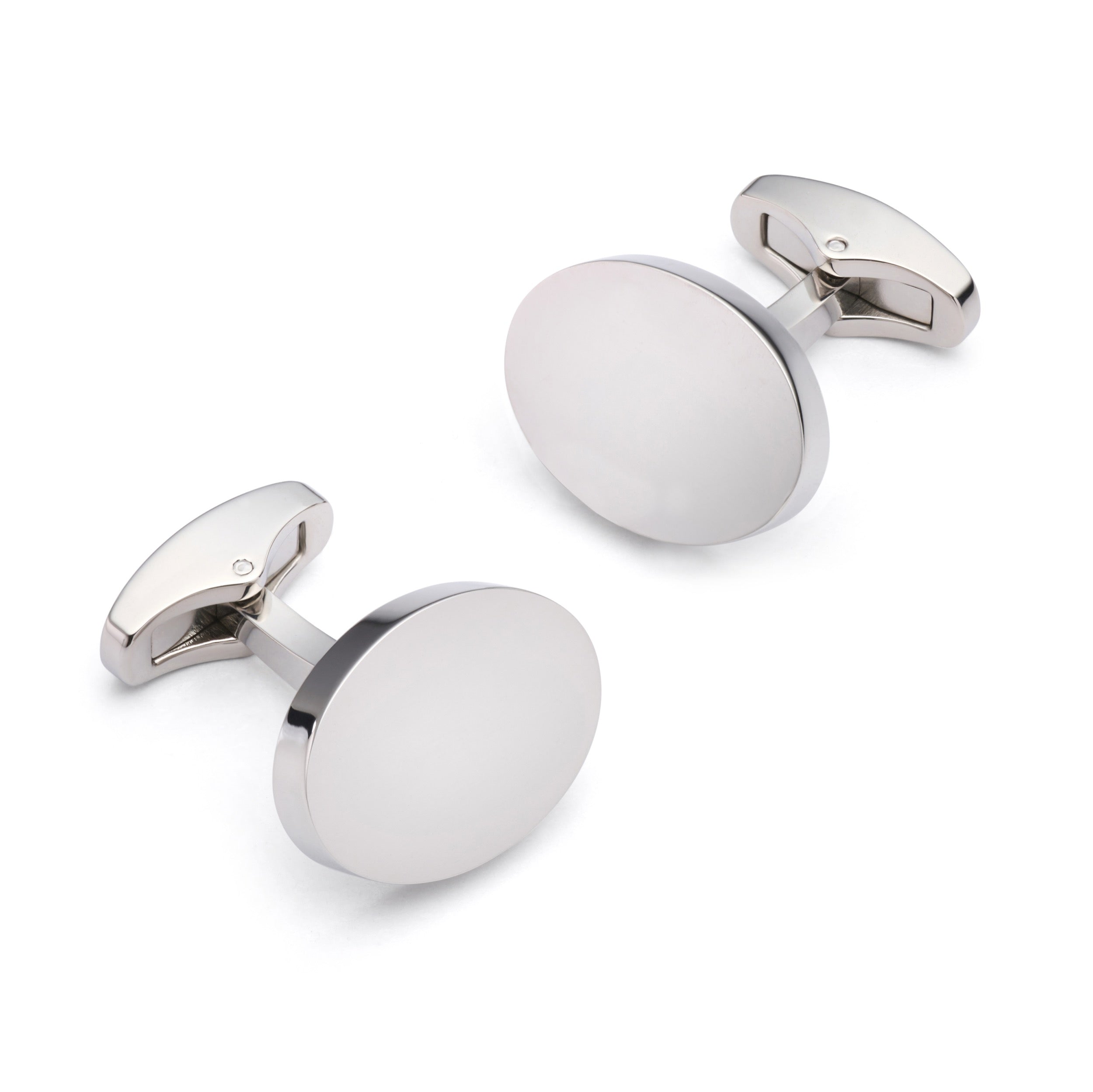 Oval Cufflinks In Silver Oval Cufflinks In Silver