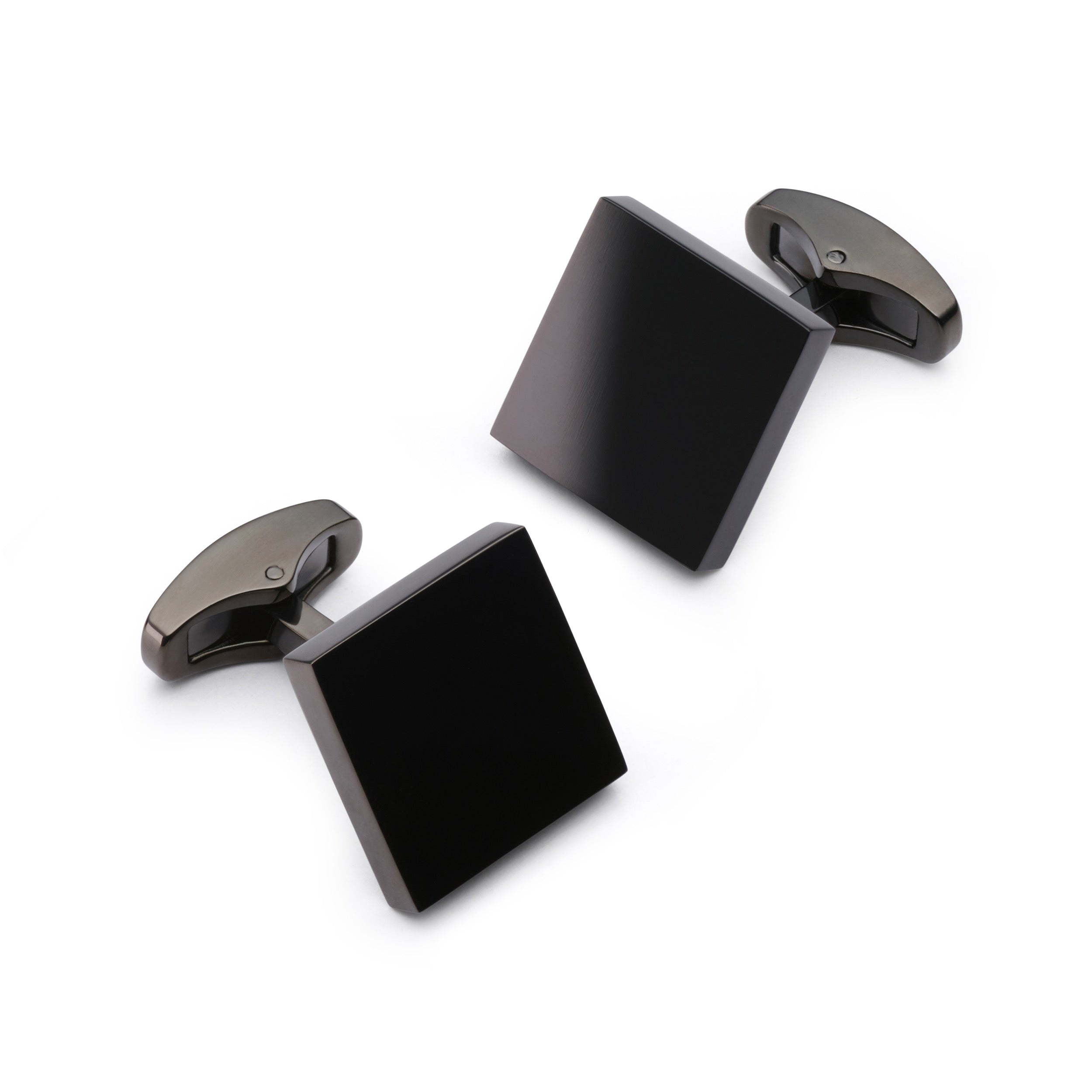 Square Cufflinks In Black Square Cufflinks In Black