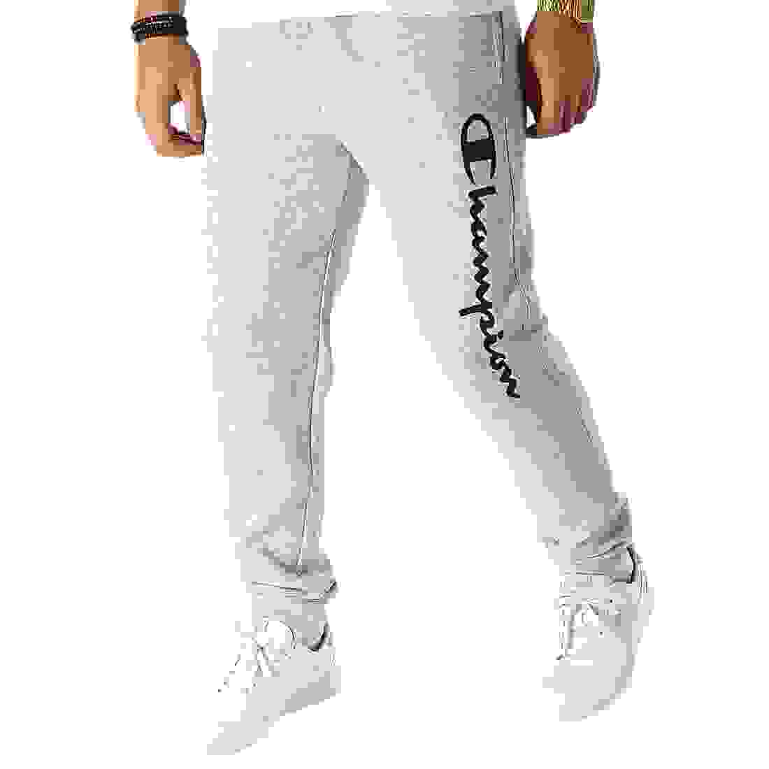 Champion Logo Fleece Joggers Sweat Pants – Grey – M Grey Champion Logo Fleece Joggers Sweat Pants – Grey – M Grey