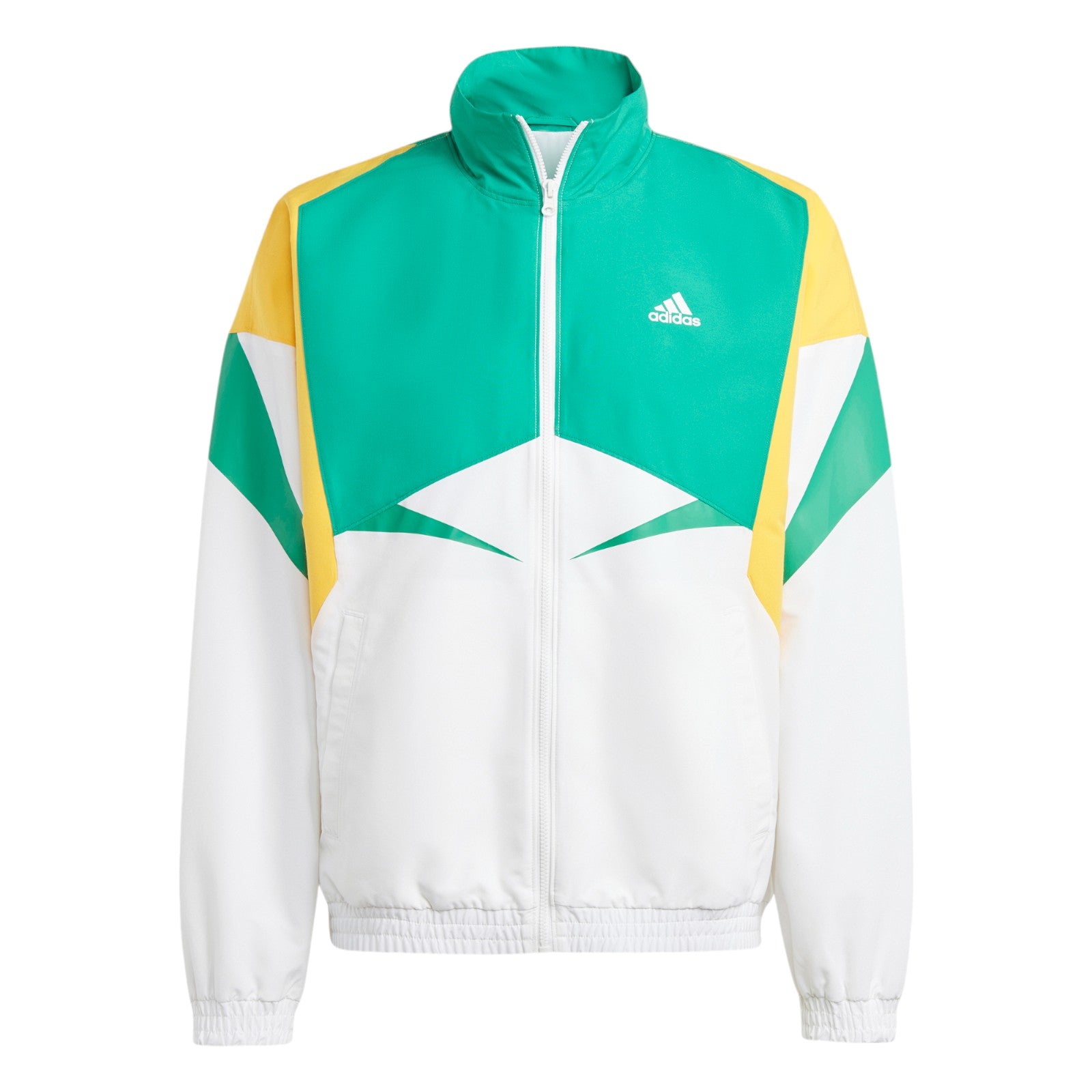 adidas Colourblock Track Top Jacket – White Court Green adidas Colourblock Track Top Jacket – White Court Green