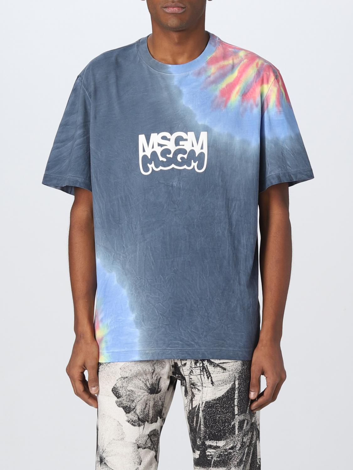 MSGM shirt with logo and tie dye print MSGM shirt with logo and tie dye print