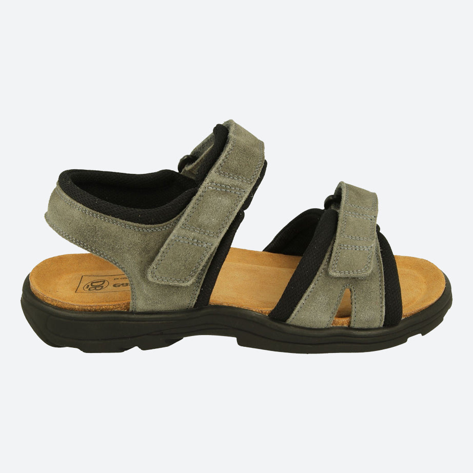 Mens Wide Fit DB Ramsey Sandals, Grey Suede V E – E Mens Wide Fit DB Ramsey Sandals, Grey Suede V E – E