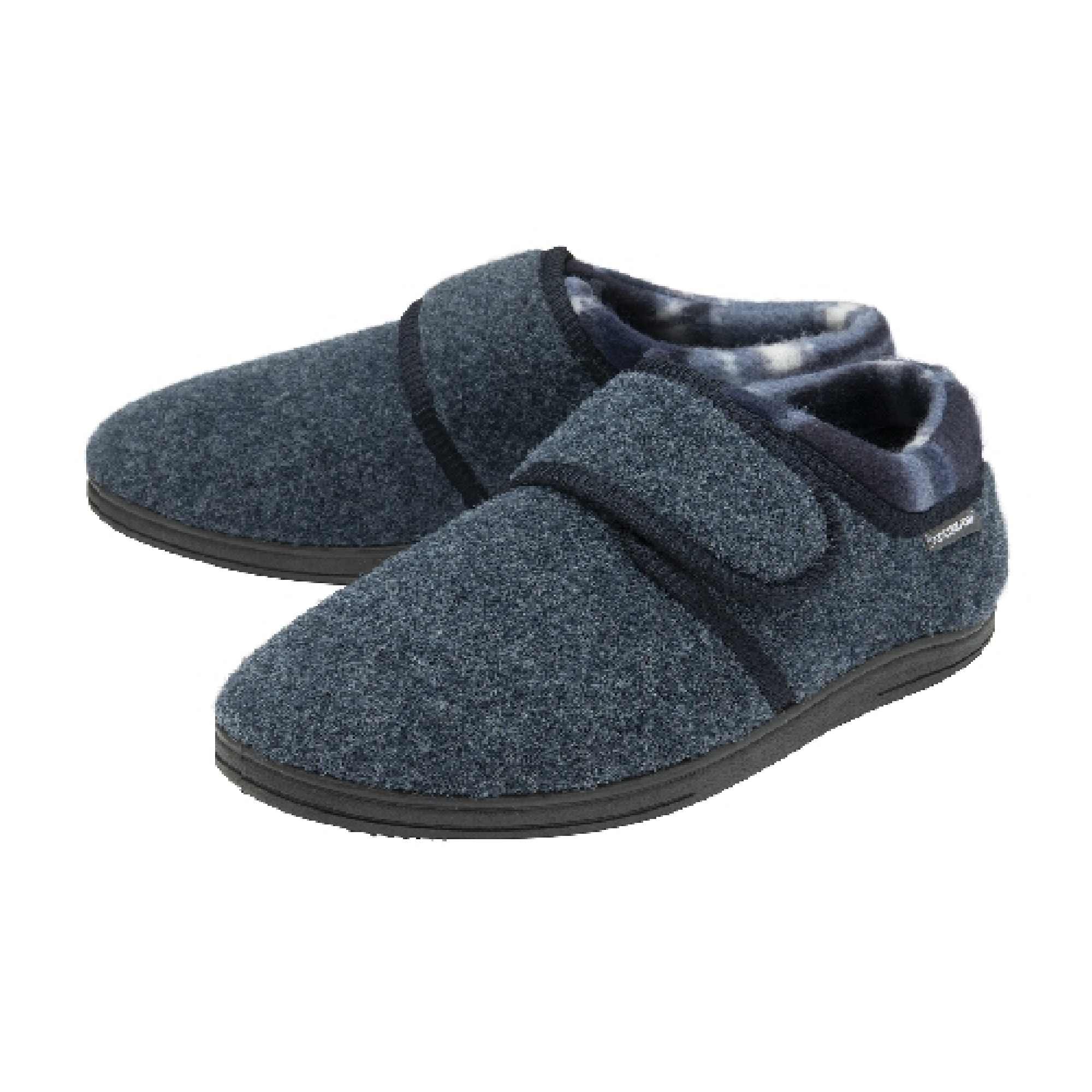Orthapedic Easy Close Velcro Slippers for Men Sizes – Navy Orthapedic Easy Close Velcro Slippers for Men Sizes – Navy