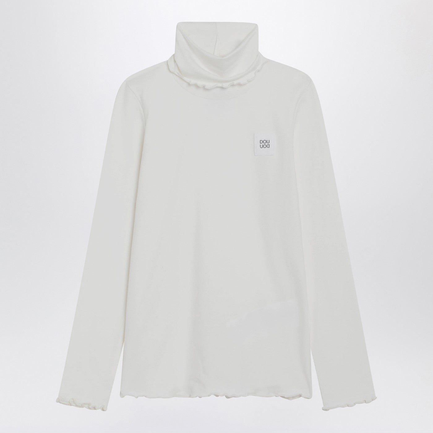 Turtleneck sweater in ivory cotton blend Turtleneck sweater in ivory cotton blend