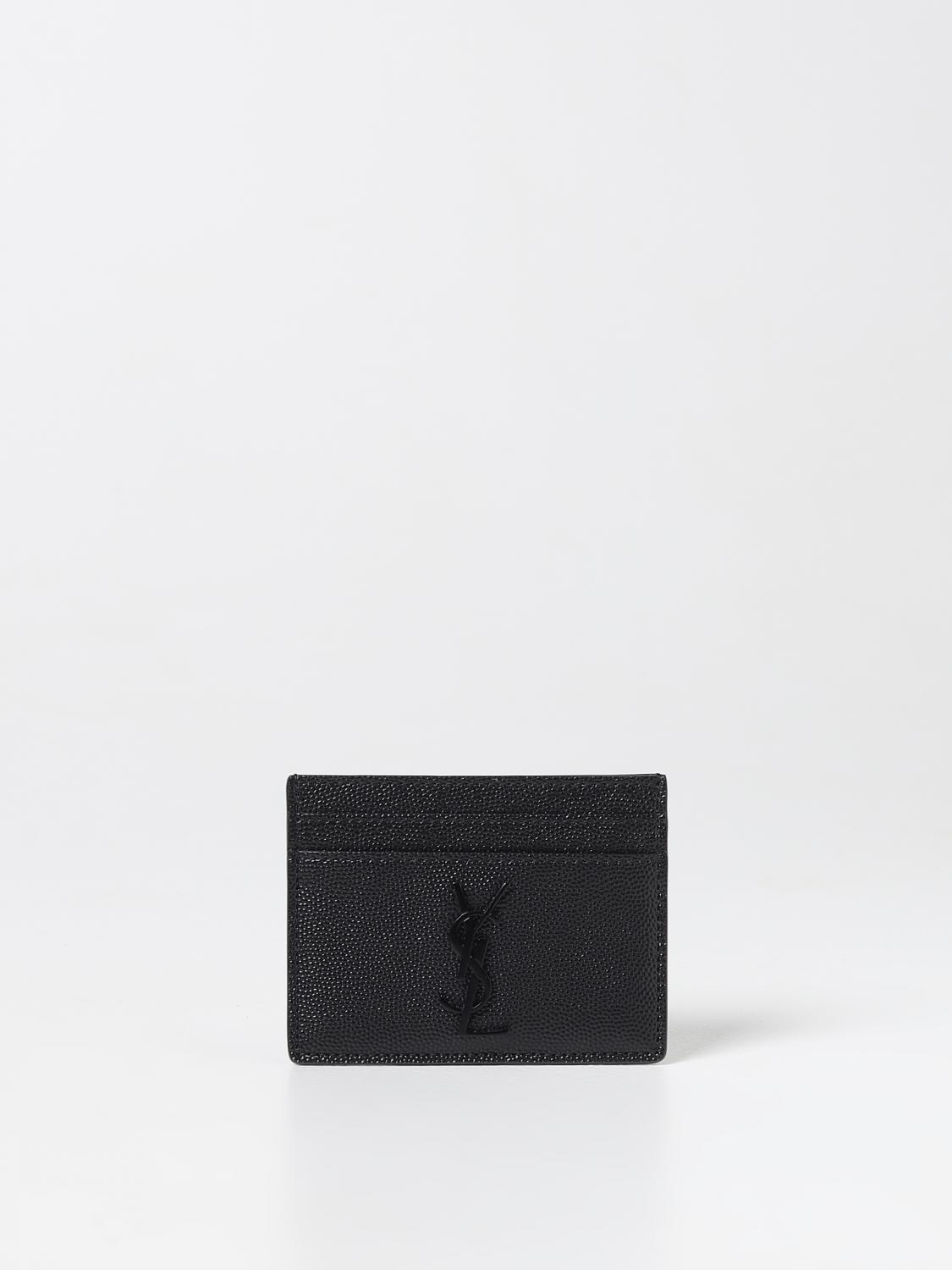 SAINT LAURENT card holder in grained leather SAINT LAURENT card holder in grained leather