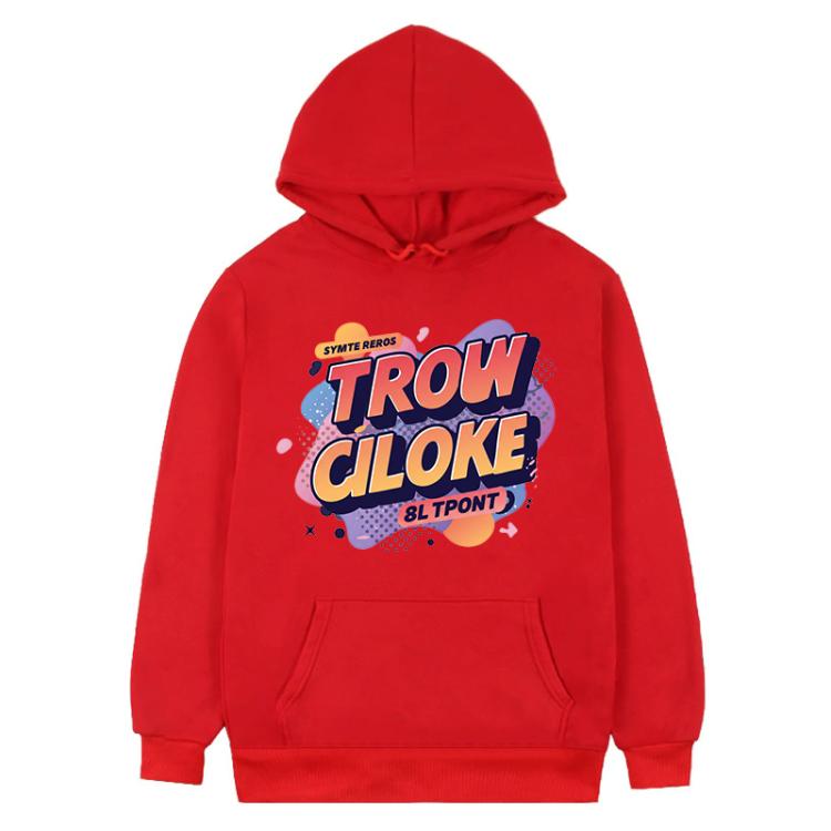 Orange Alphabet Printed Fleece Hooded Sweatshirt Print On Your Demand, , S, M, L, , X, XX – XX Red Orange Alphabet Printed Fleece Hooded Sweatshirt Print On Your Demand, , S, M, L, , X, XX – XX Red