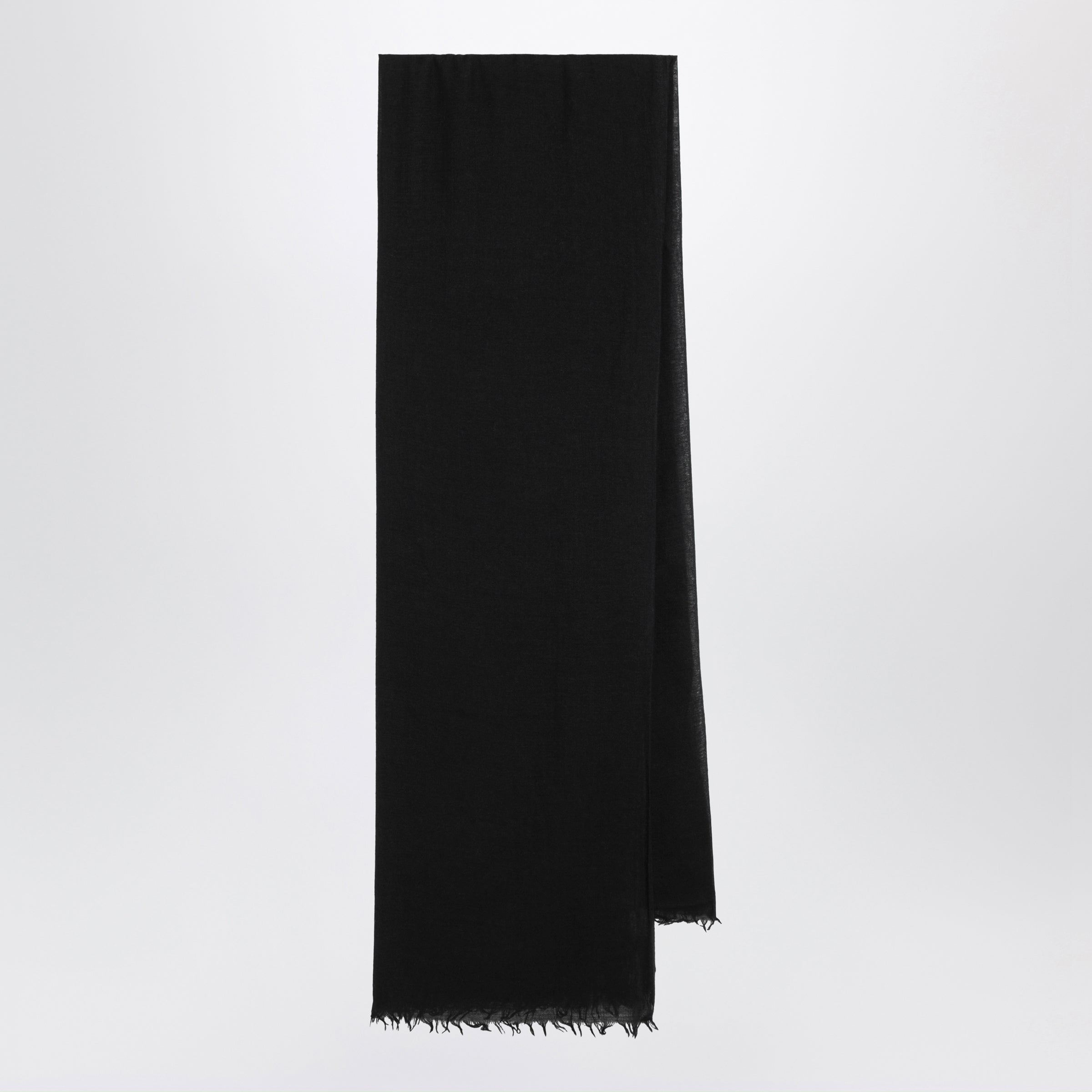 Black silk and cashmere-blend scarf Black silk and cashmere-blend scarf