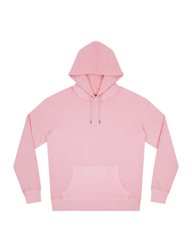 Organic Cotton Faded Hoodie: Unisex – M Stone Washed Pink Organic Cotton Faded Hoodie: Unisex – M Stone Washed Pink