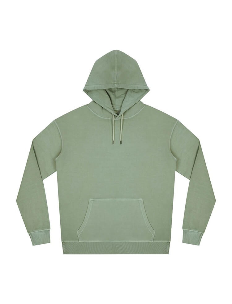 Organic Cotton Faded Hoodie: Unisex – M Stone Washed Sage Green Organic Cotton Faded Hoodie: Unisex – M Stone Washed Sage Green