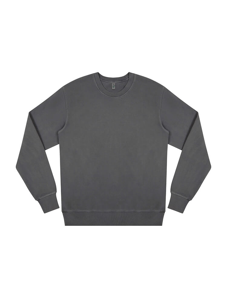 Organic Cotton Faded Sweatshirt – M Stone Washed Grey Organic Cotton Faded Sweatshirt – M Stone Washed Grey
