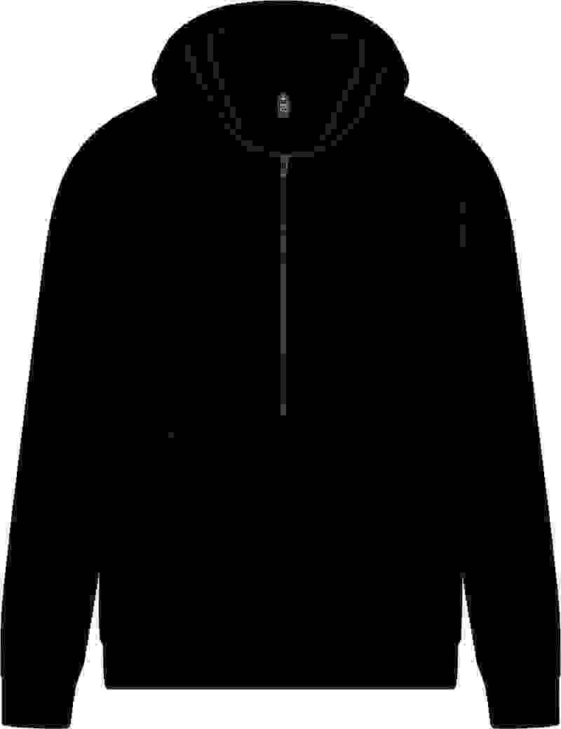 Organic Half Zip Hoodie: Unisex – Black Organic Half Zip Hoodie: Unisex – Black