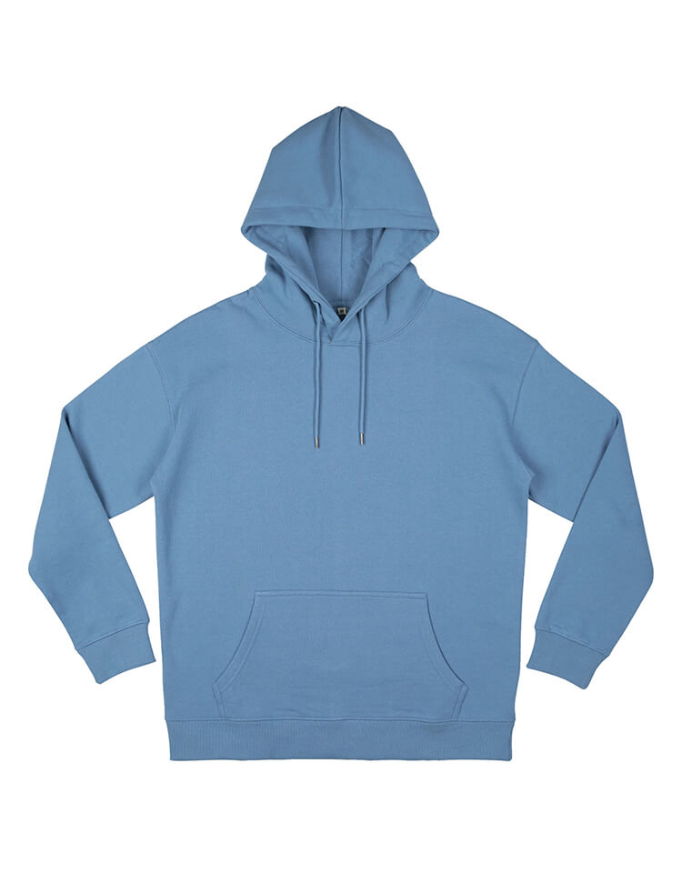 Organic Extra Heavy Dropped Shoulder Hoodie: Unisex – L Blue Dusk Organic Extra Heavy Dropped Shoulder Hoodie: Unisex – L Blue Dusk