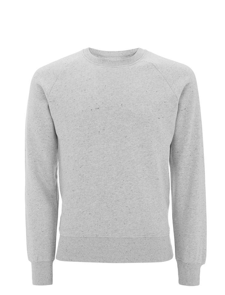 Organic Cotton Raglan Sweatshirt: Earth Positive – Grey Marl Organic Cotton Raglan Sweatshirt: Earth Positive – Grey Marl