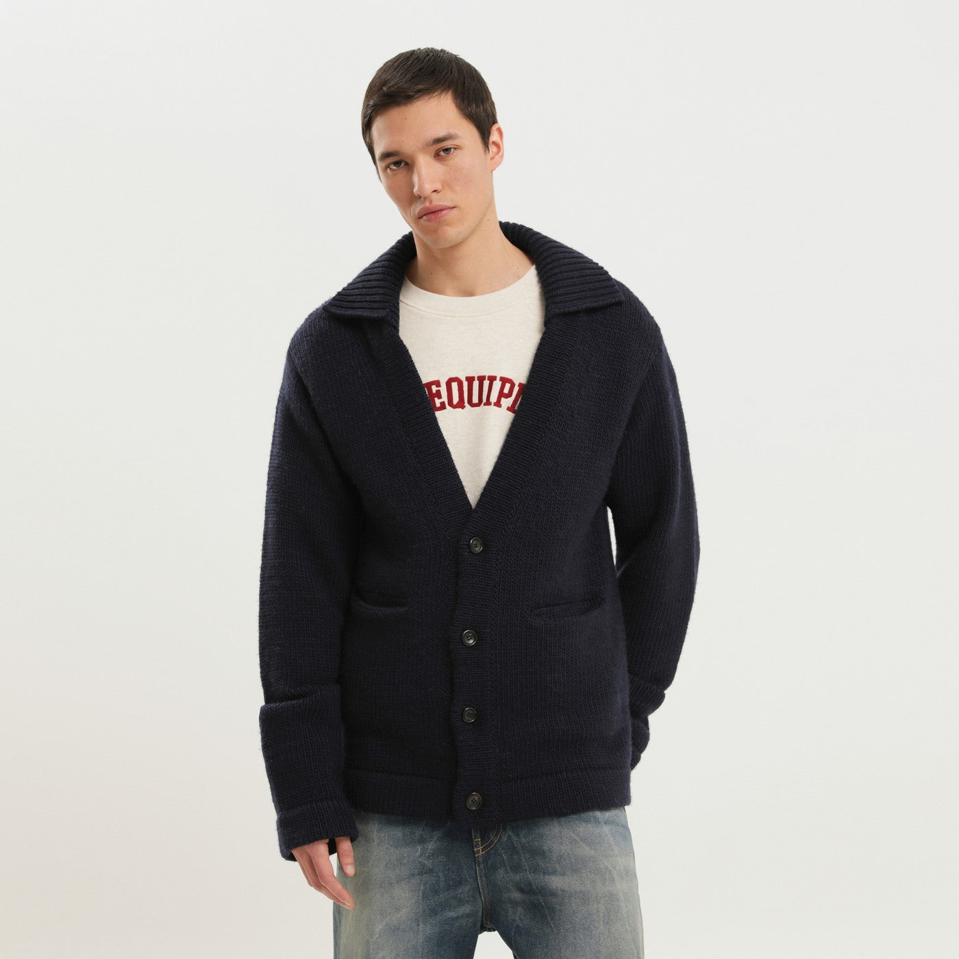 Blue wool cardigan Blue wool cardigan