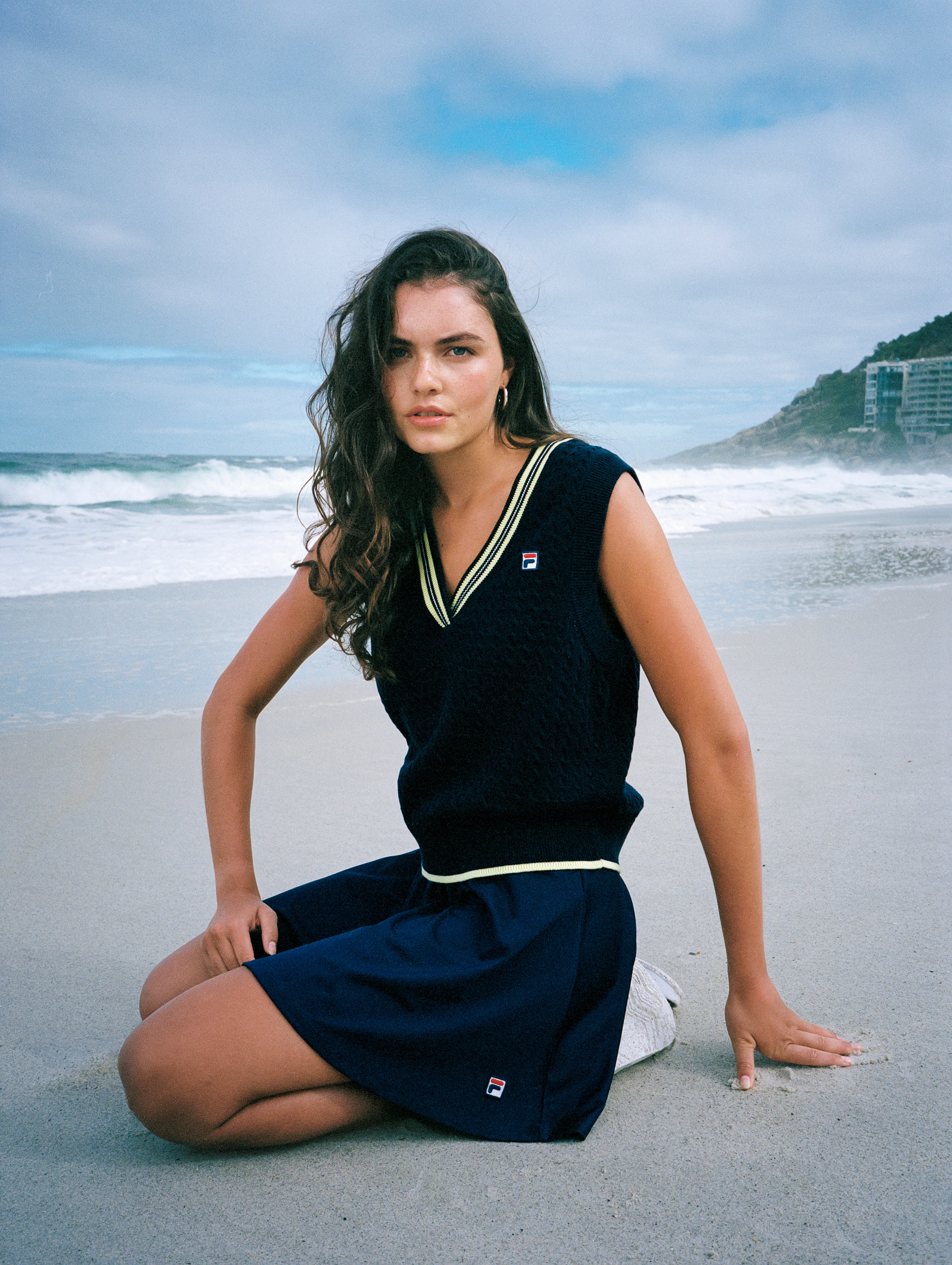 Fila Navy Jorja Cable Knit Vest Fila Navy Jorja Cable Knit Vest