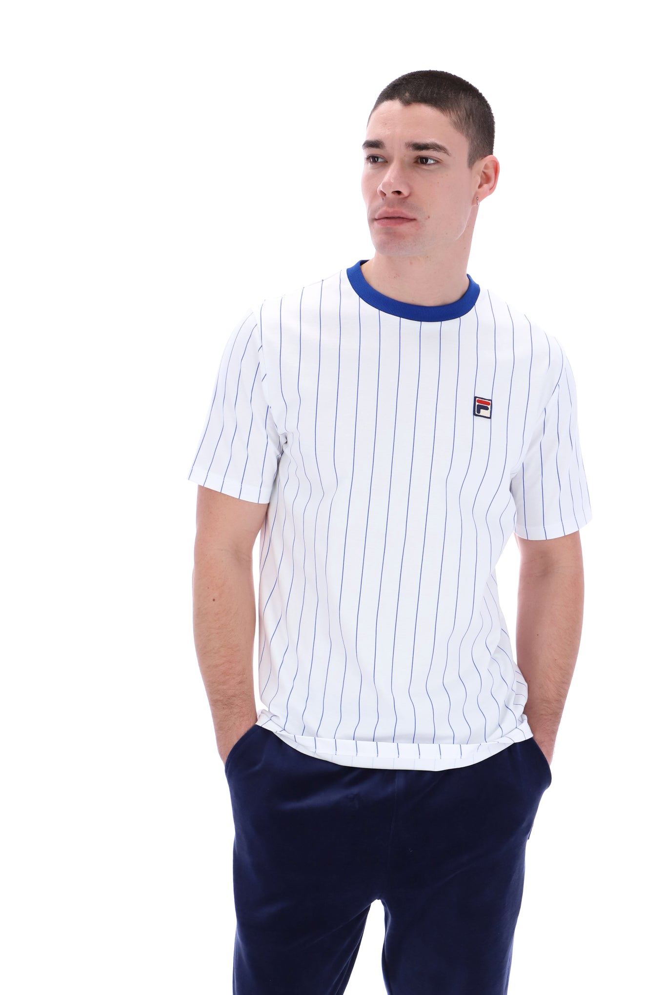 Fionn Pin Striped Shirt With Contrast Collar Fionn Pin Striped Shirt With Contrast Collar