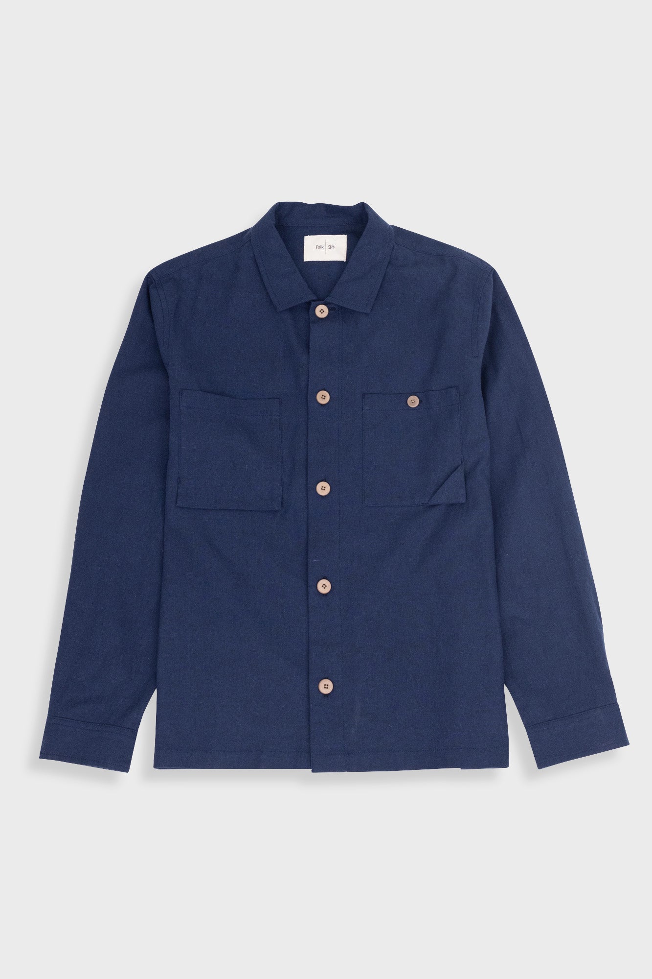 Anniversary Patch Overshirt – Navy Linen Anniversary Patch Overshirt – Navy Linen