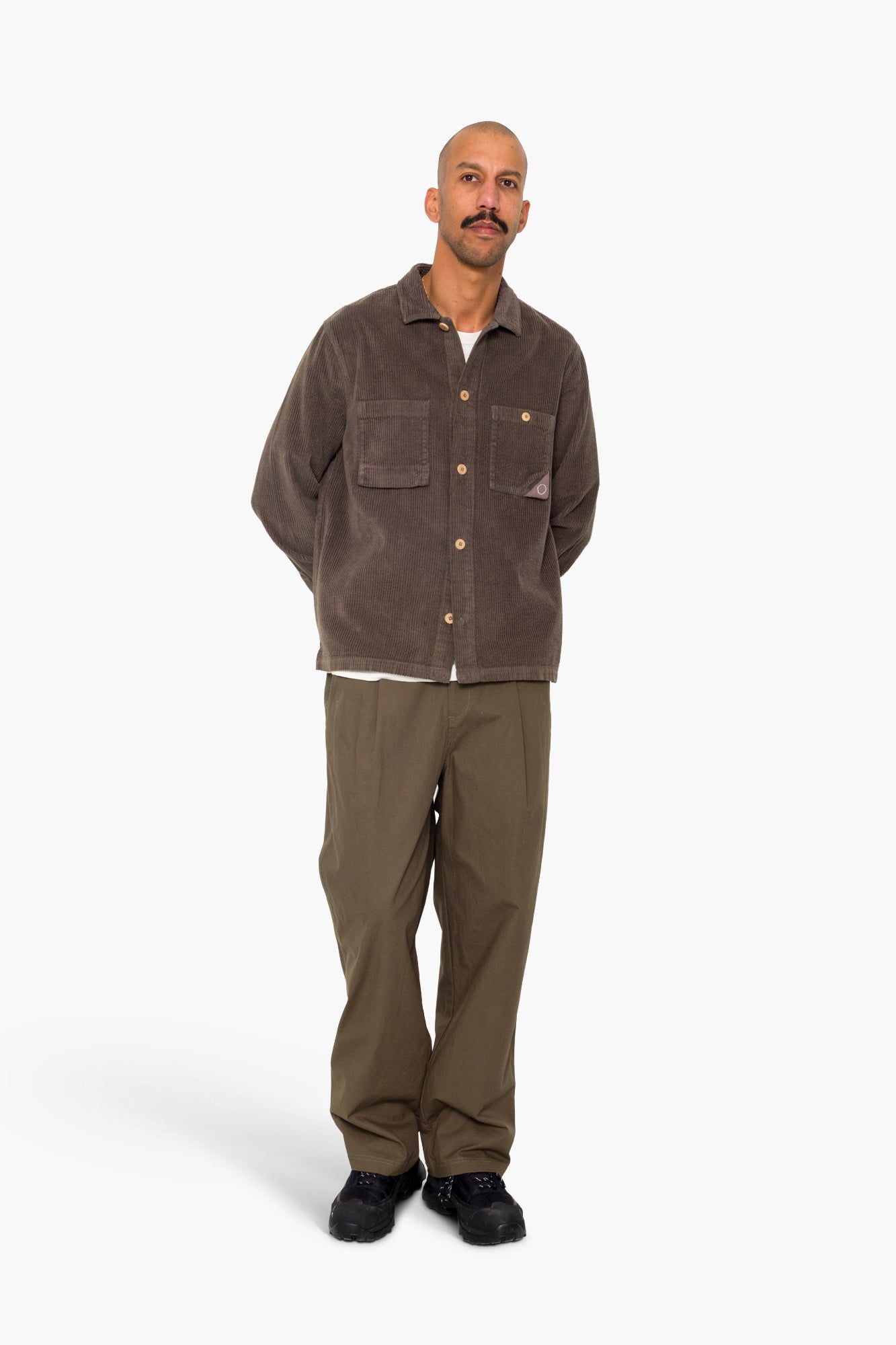 Anniversary Patch Overshirt – Rich Brown Chunky Cord Anniversary Patch Overshirt – Rich Brown Chunky Cord