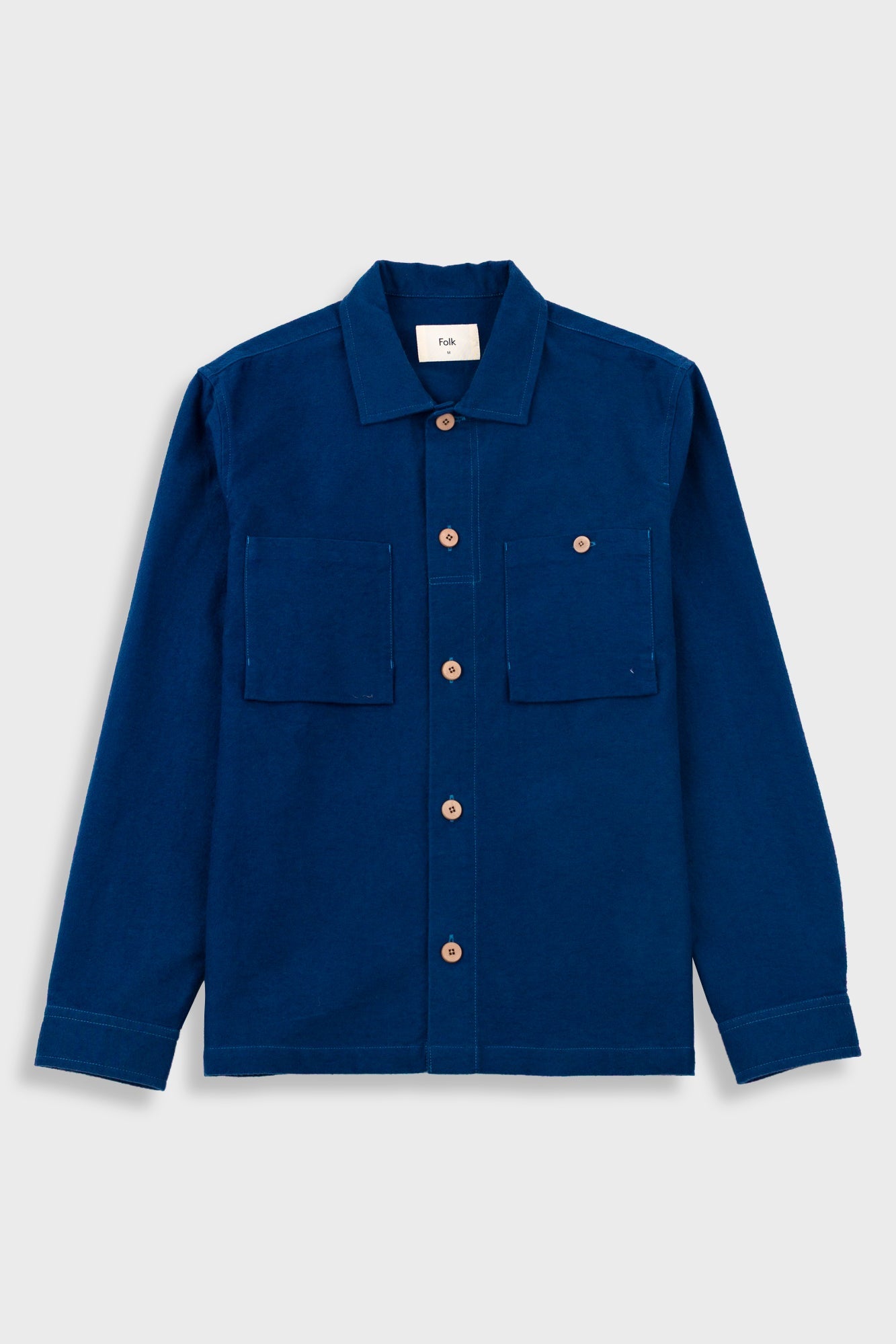 Patch Overshirt – Mid Blue Moleskin Patch Overshirt – Mid Blue Moleskin