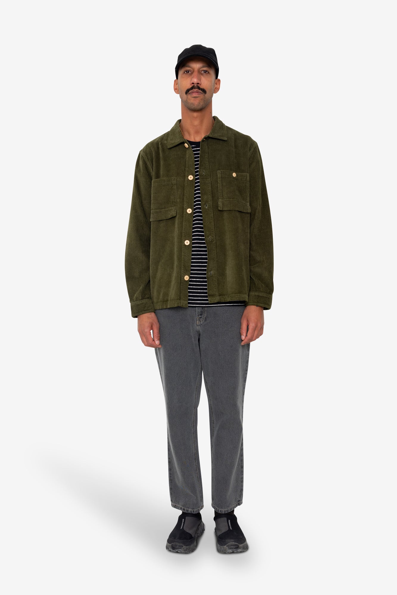 Patch Overshirt – Olive Chunky Cord Patch Overshirt – Olive Chunky Cord