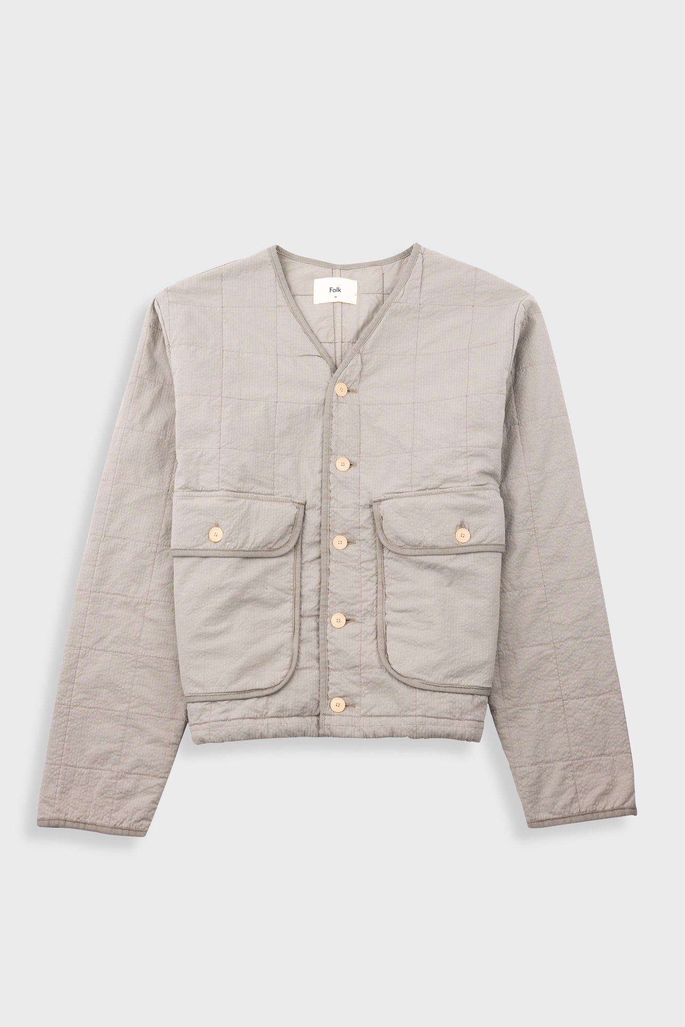 Quilted Liner Jacket – Smoke Grey Seersucker Quilted Liner Jacket – Smoke Grey Seersucker