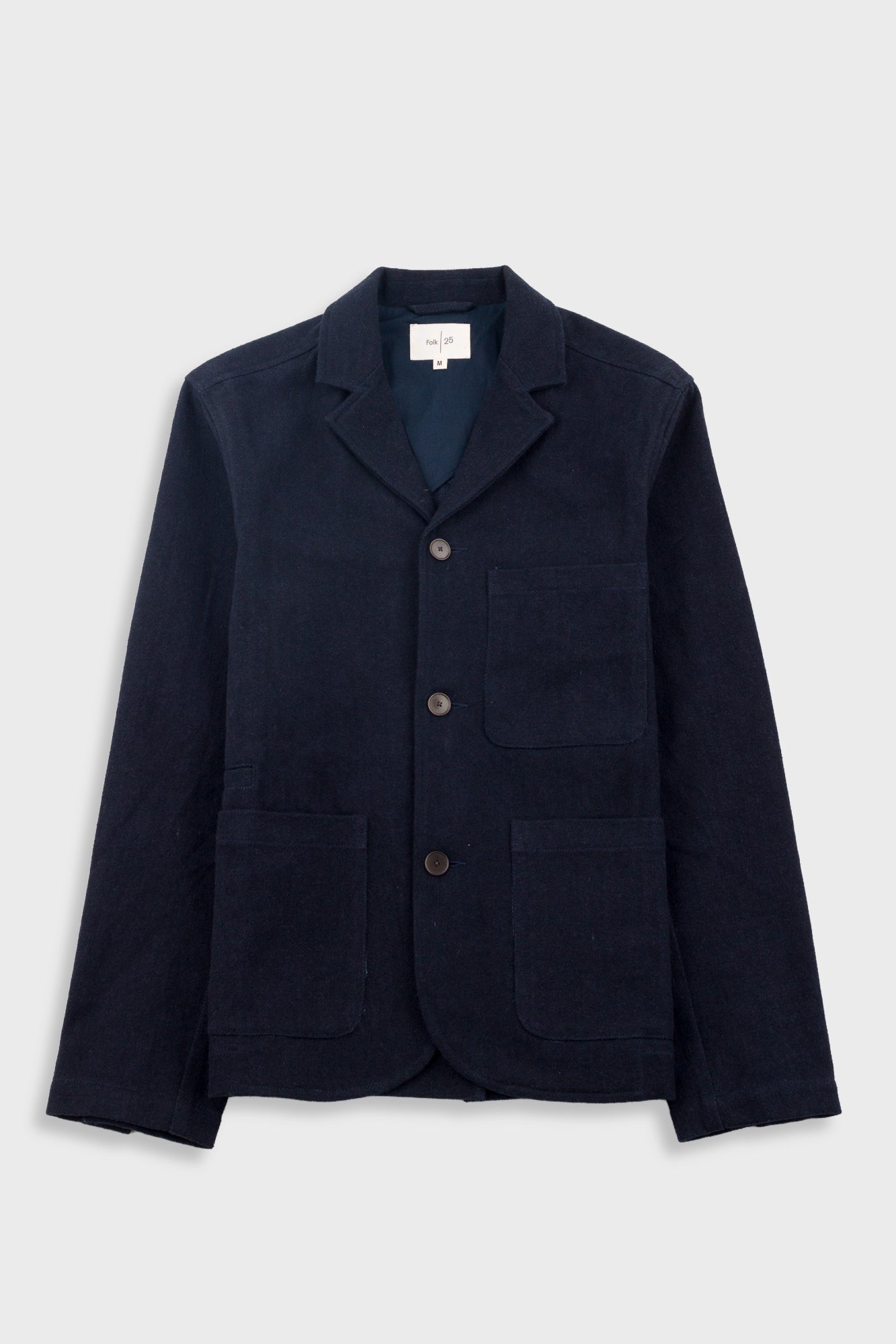 Wide Fit Blazer – Ash Navy Brushed Twill Wide Fit Blazer – Ash Navy Brushed Twill