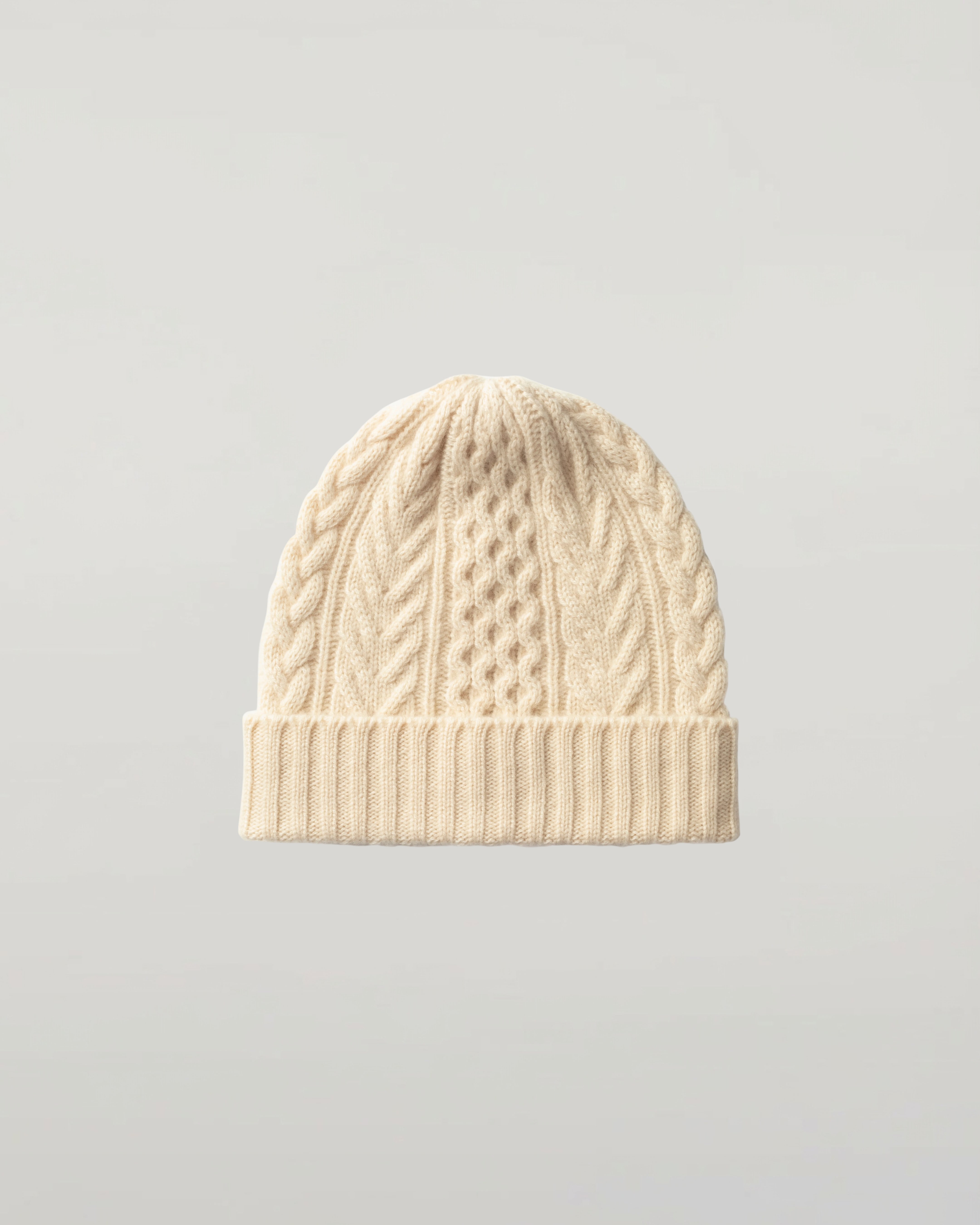 Aran Cable Cream Cashmere Beanie Aran Cable Cream Cashmere Beanie