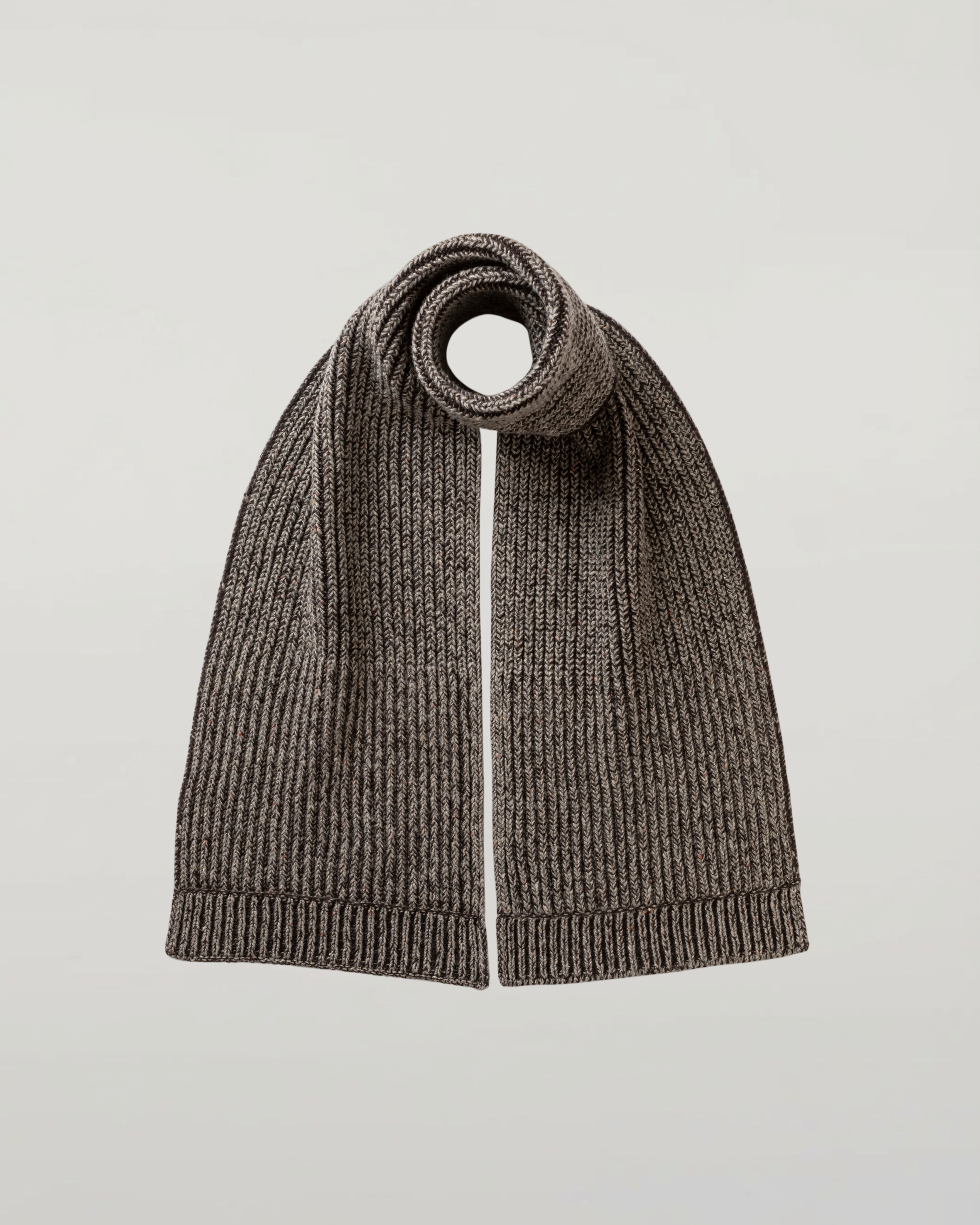 Donegal Cashmere Brown Knitted Scarf Donegal Cashmere Brown Knitted Scarf