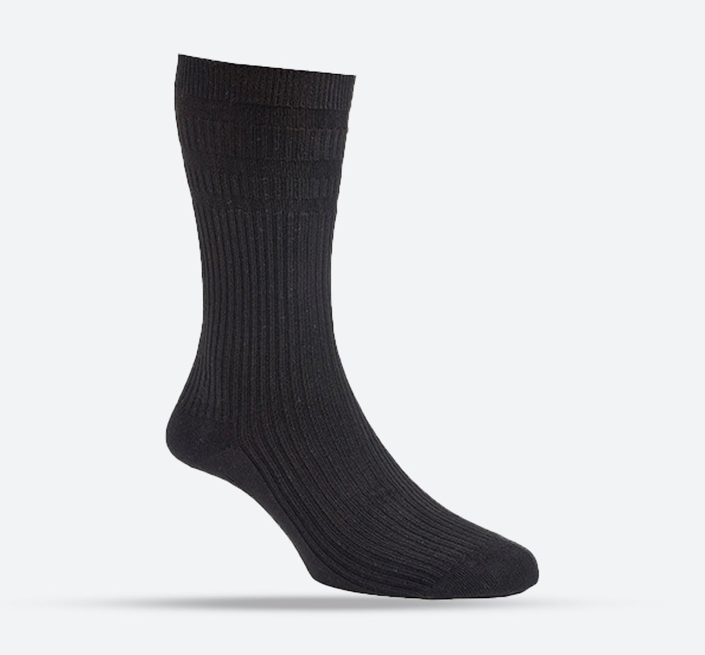 Mens Extra Wide Fit HJ Hall HJH Softop Cotton Socks, Dark Brown –