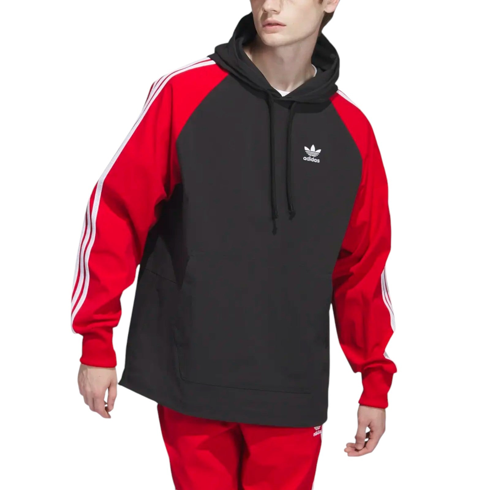 adidas Originals Superstar Hooded Windbreaker – Black Red adidas Originals Superstar Hooded Windbreaker – Black Red