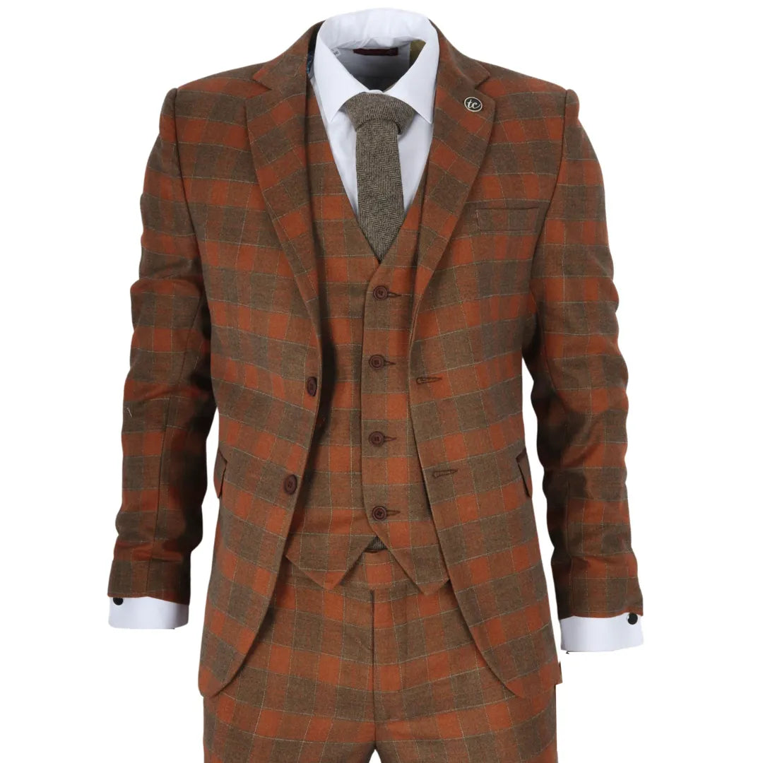 IM – Men’s Piece Brown Check Suit – ” Jacket ” Trousers IM – Men’s Piece Brown Check Suit – ” Jacket ” Trousers