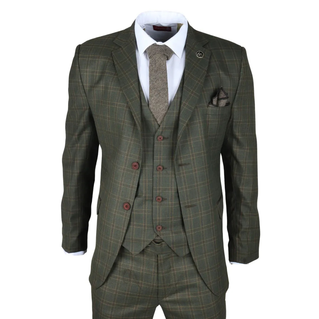 IM – Men’s Piece Green Check Suit – ” Jacket ” Trousers IM – Men’s Piece Green Check Suit – ” Jacket ” Trousers