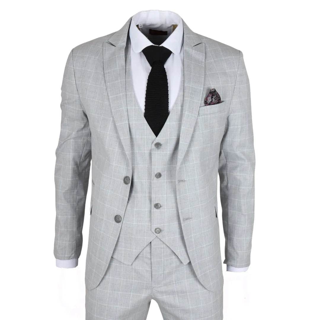 IM – Men’s Grey Checked Tailored Fit Suit – ” Jacket ” Trousers IM – Men’s Grey Checked Tailored Fit Suit – ” Jacket ” Trousers