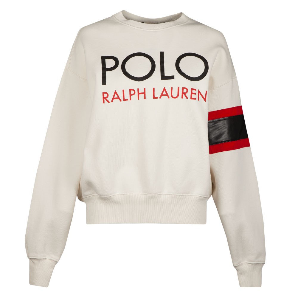 Logo Leather Stripe Fleece Sweatshirt Logo Leather Stripe Fleece Sweatshirt