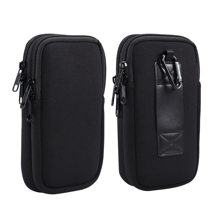 Universal Double-compartment Elastic Hanging Waist Bag for . es and Below Smart Phones Universal Double-compartment Elastic Hanging Waist Bag for . es and Below Smart Phones