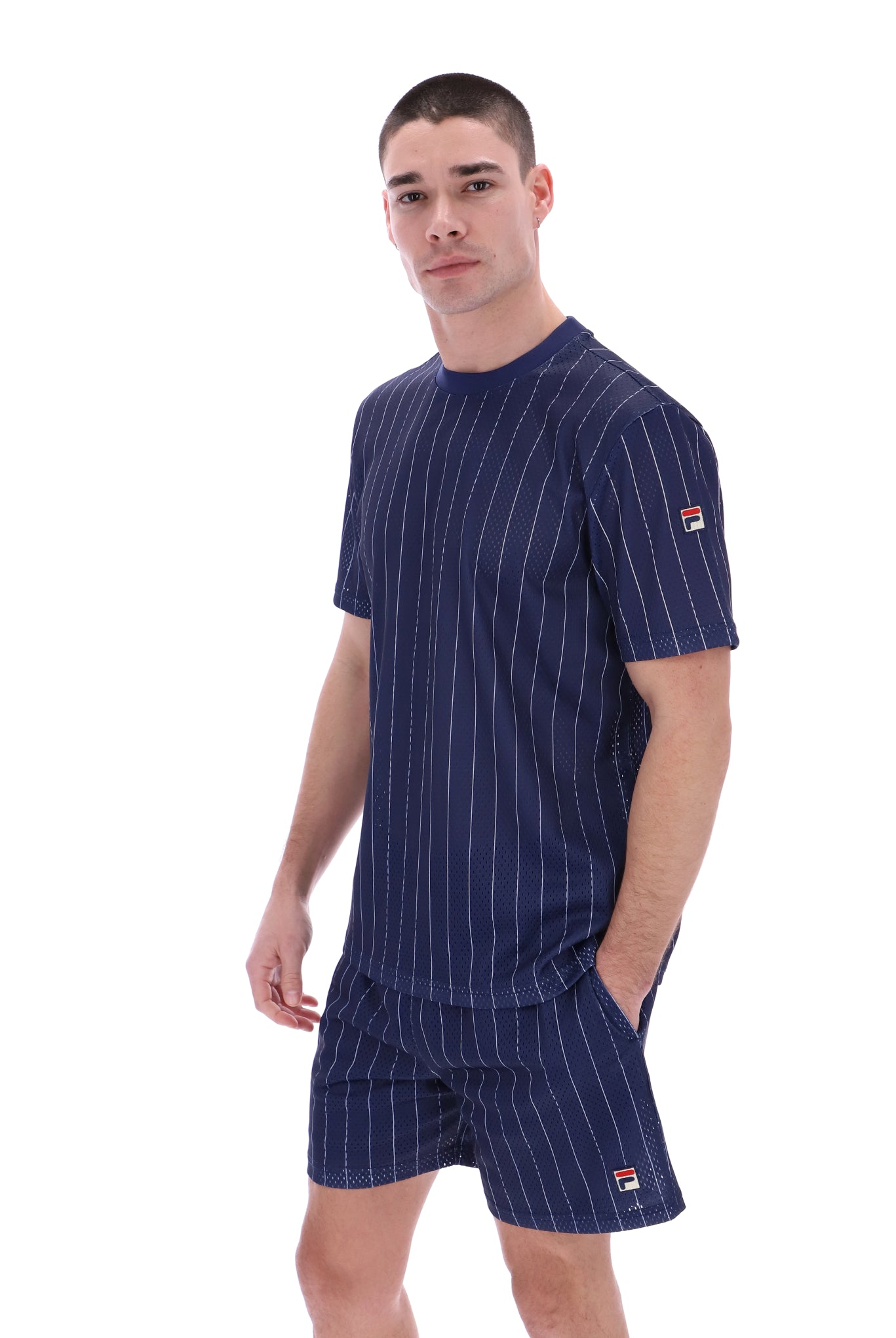 Jair Pin Stripe Mesh Shirt Jair Pin Stripe Mesh Shirt