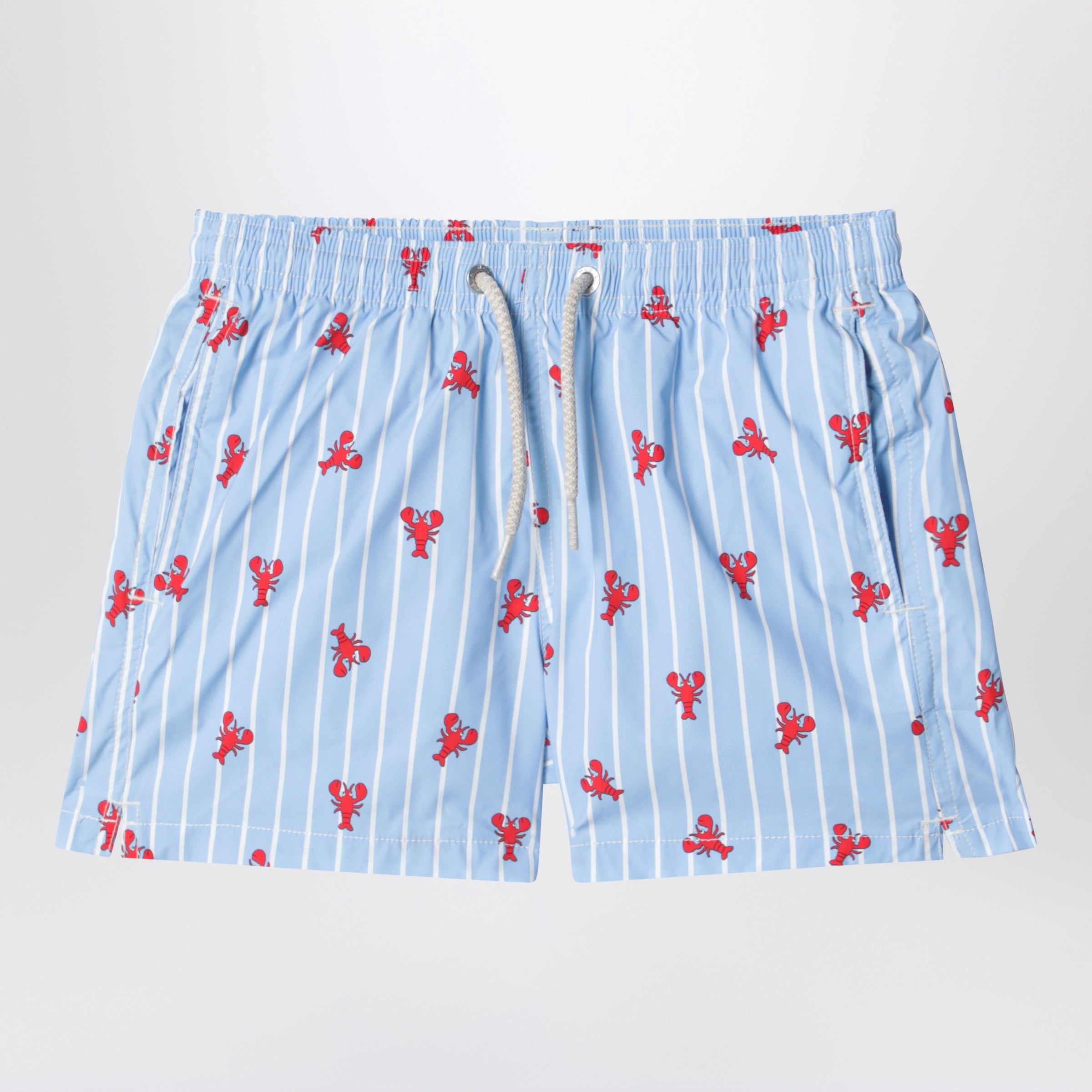 Light blue Jean swim shorts with crab print Light blue Jean swim shorts with crab print