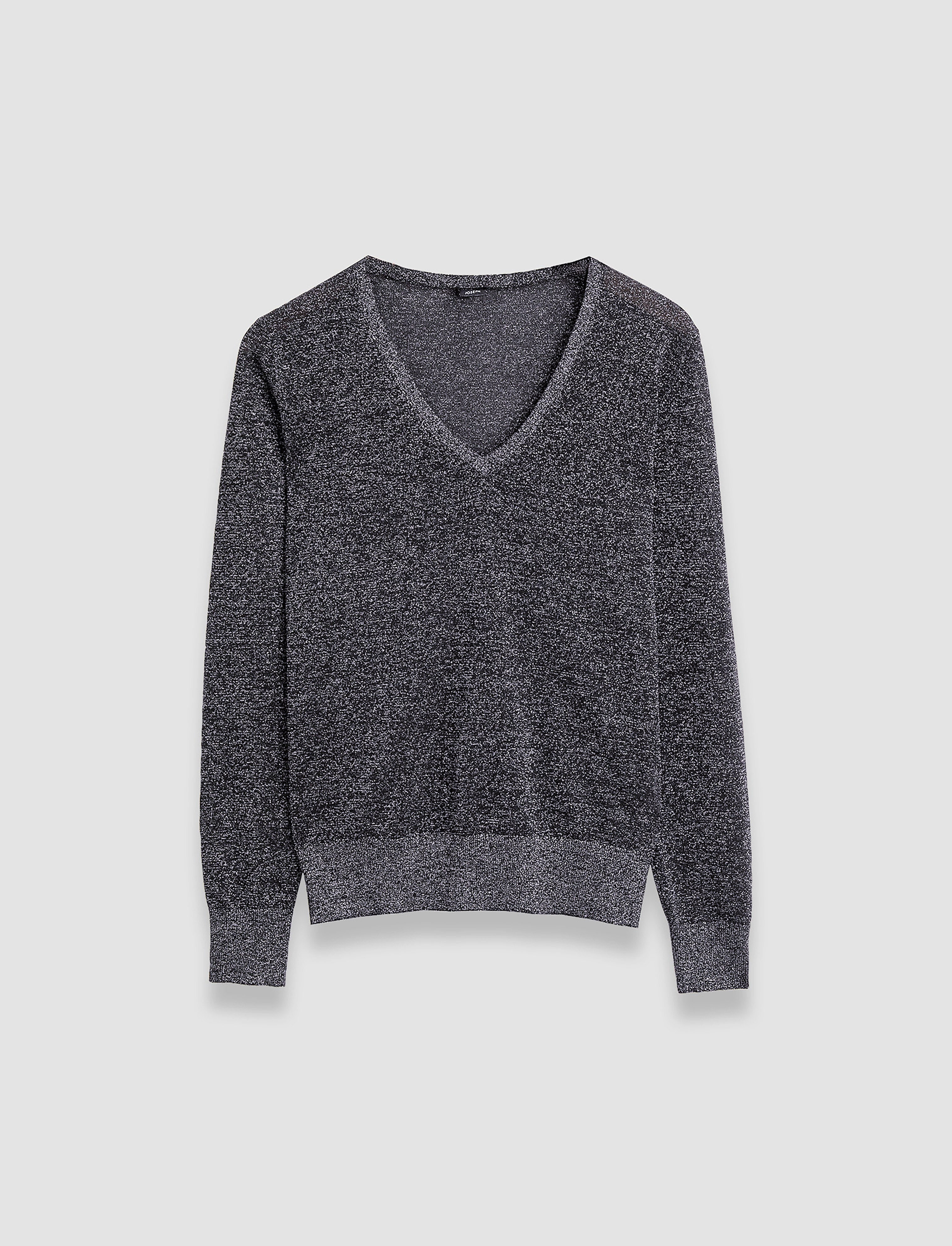 Lurex Knit V Neck Jumper Lurex Knit V Neck Jumper
