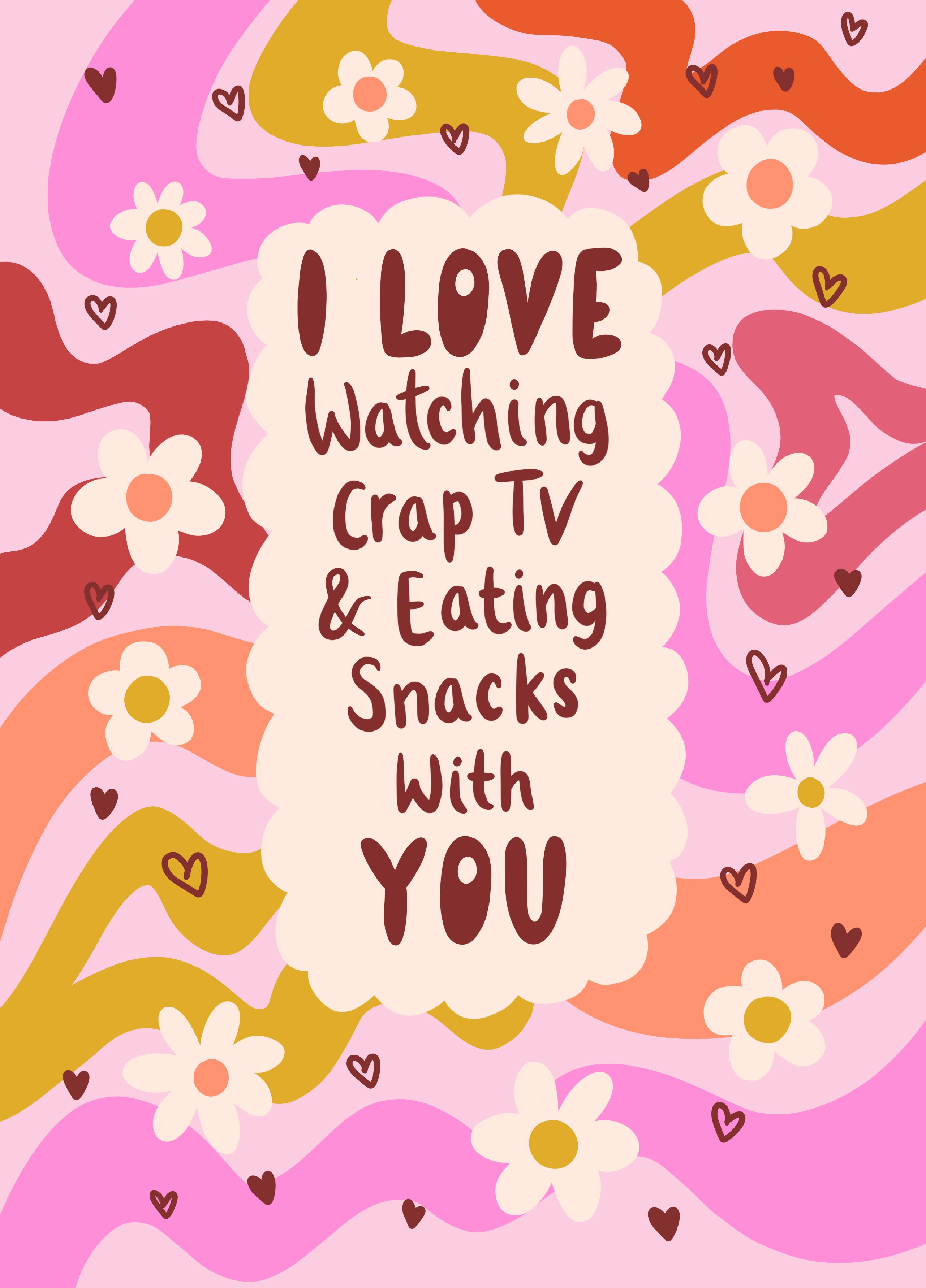 Watch TV And Eat Snacks Valentine’s Card – Large mm x mm Watch TV And Eat Snacks Valentine’s Card – Large mm x mm