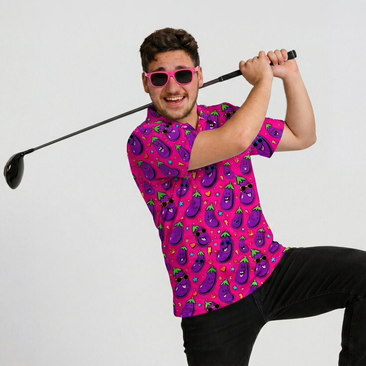 Jolly Todger Eggplant Golf Polo Shirt Jolly Todger Eggplant Golf Polo Shirt