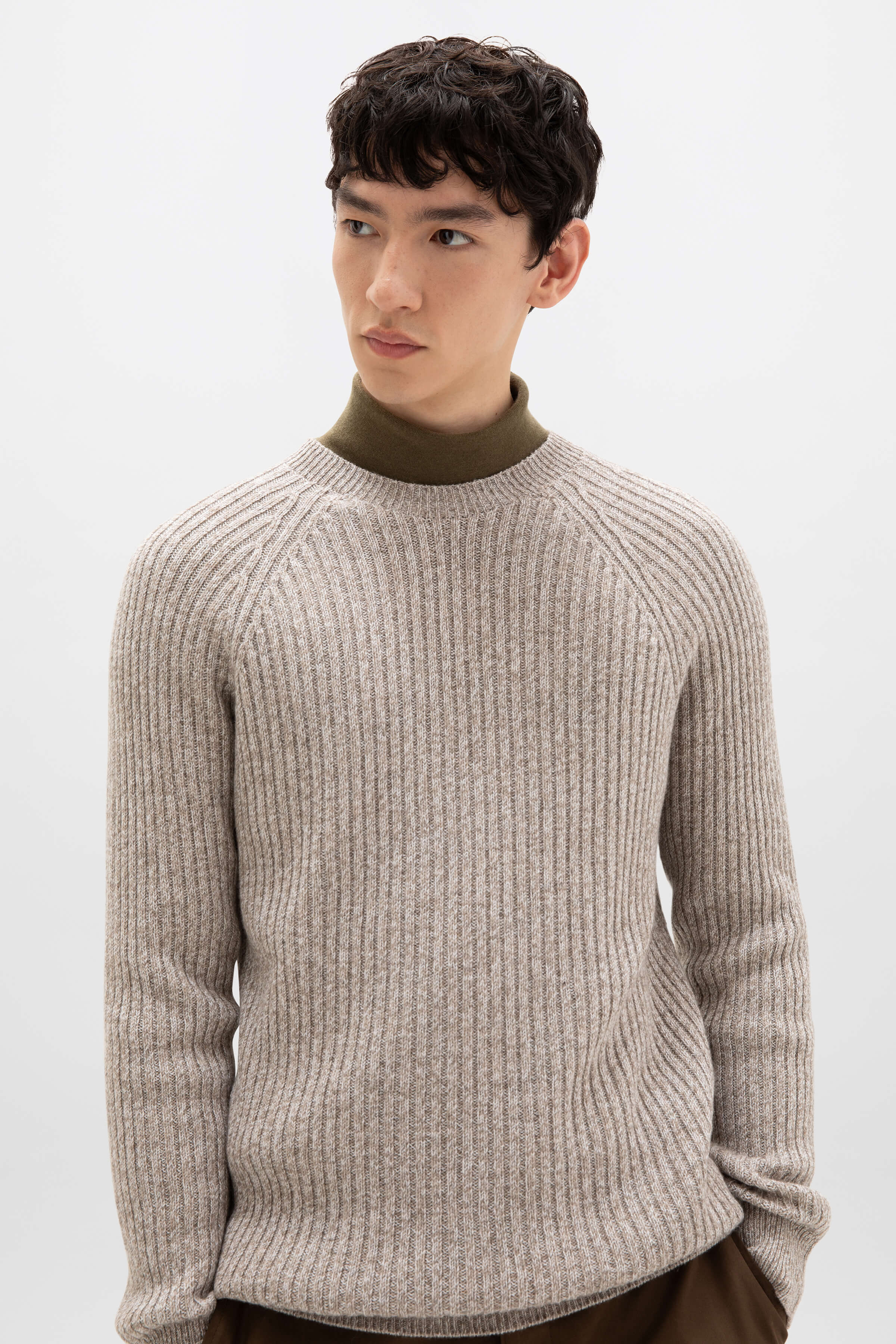 Ribbed Cashmere Light Brown Jumper Ribbed Cashmere Light Brown Jumper