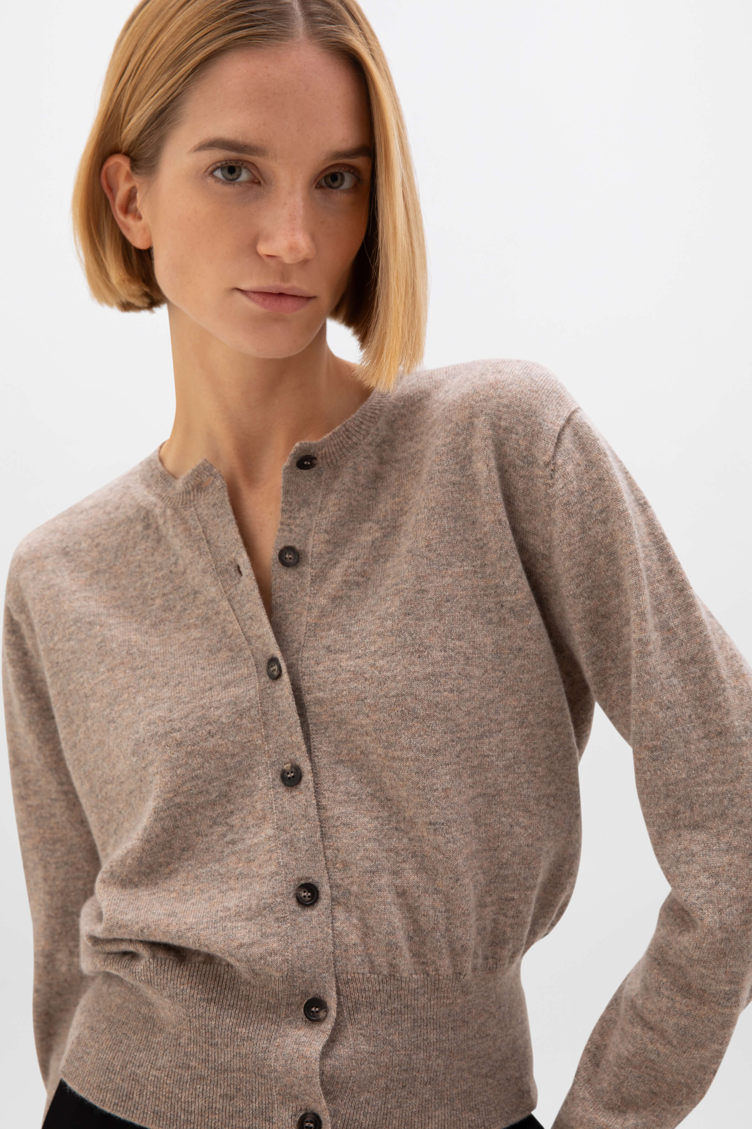 Classic Light Brown Cashmere Cardigan Classic Light Brown Cashmere Cardigan