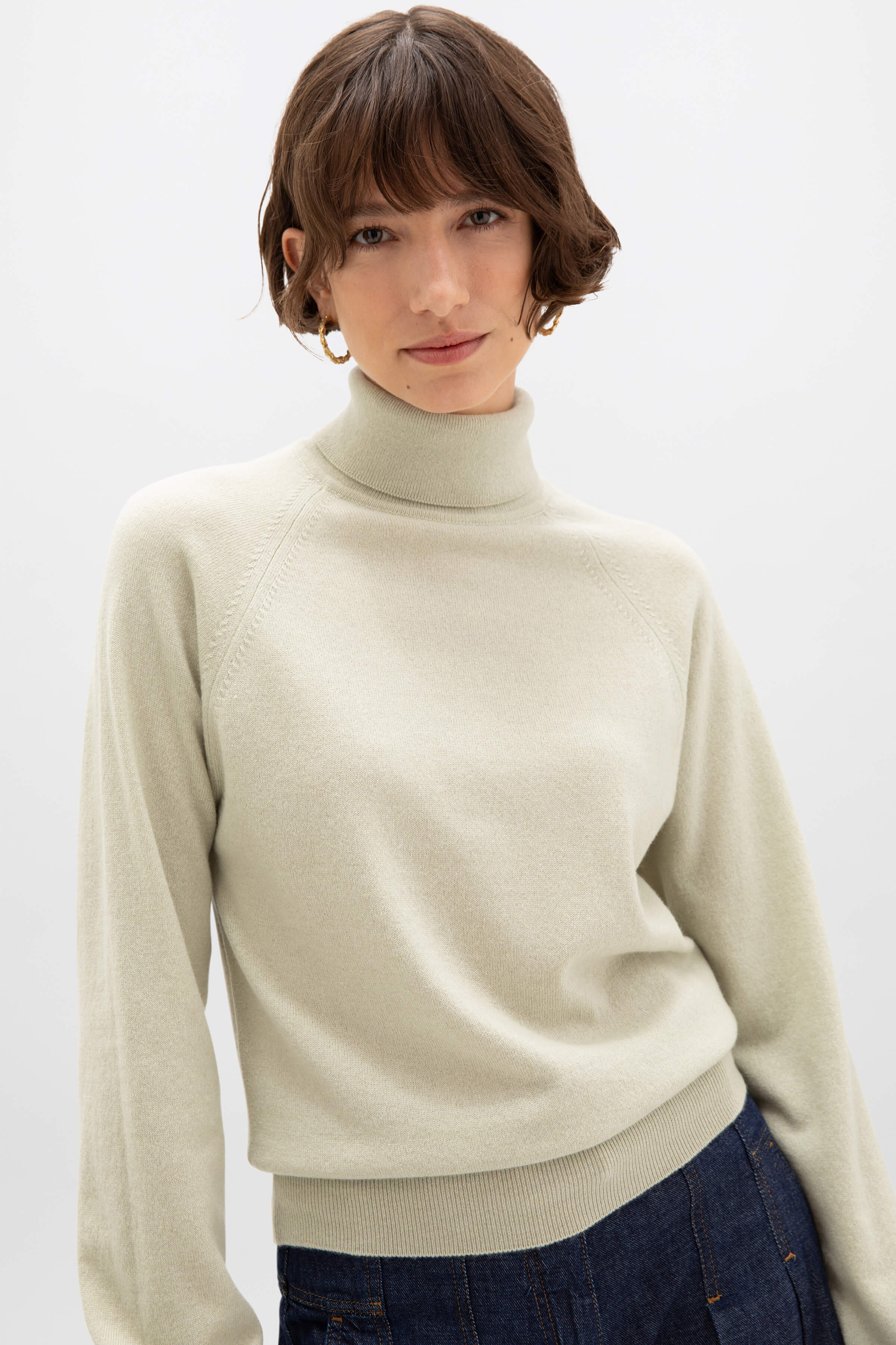 Cashmere Roll Neck Light Green Jumper Cashmere Roll Neck Light Green Jumper