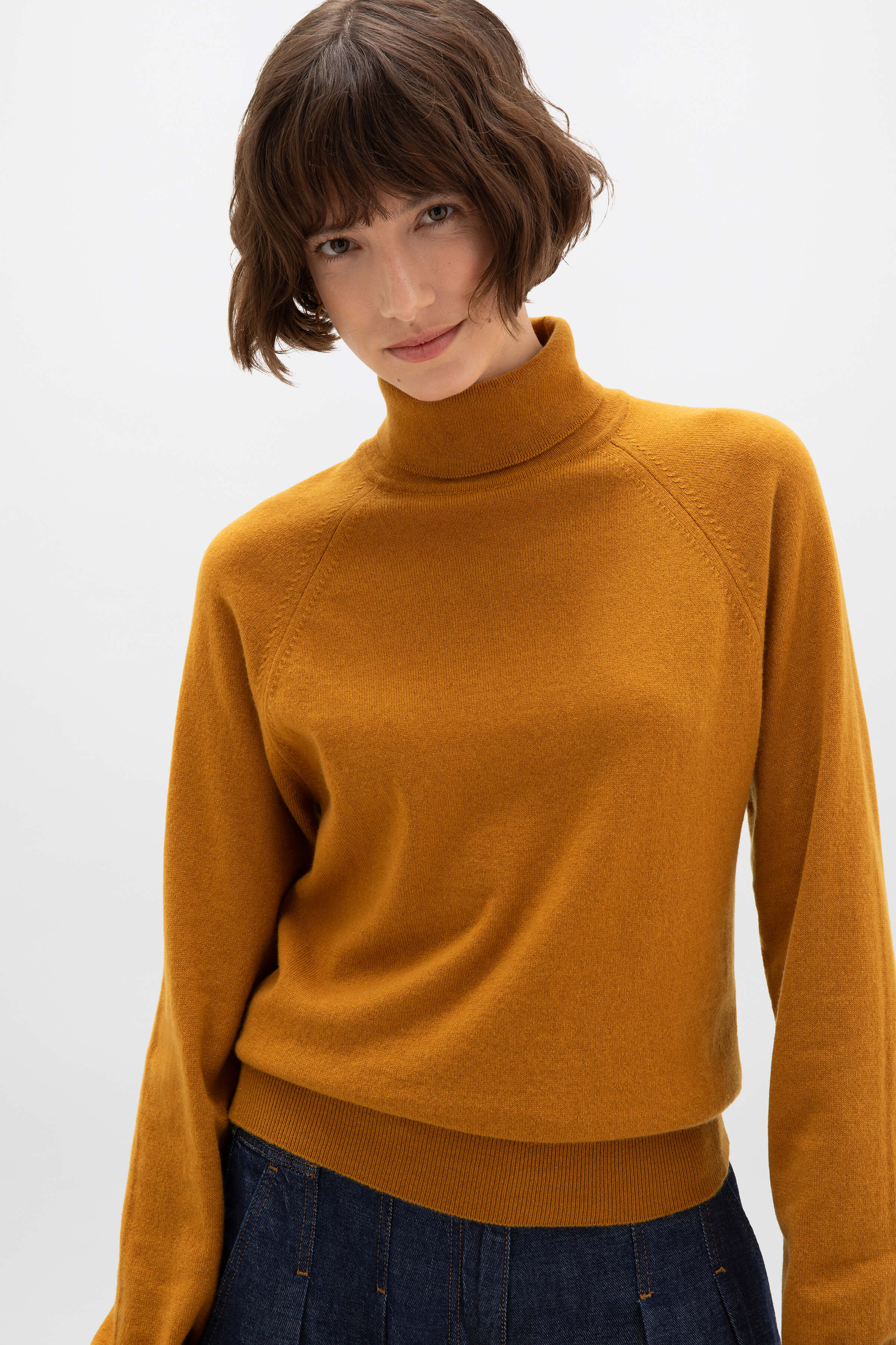 Cashmere Roll Neck Dark Yellow Jumper Cashmere Roll Neck Dark Yellow Jumper