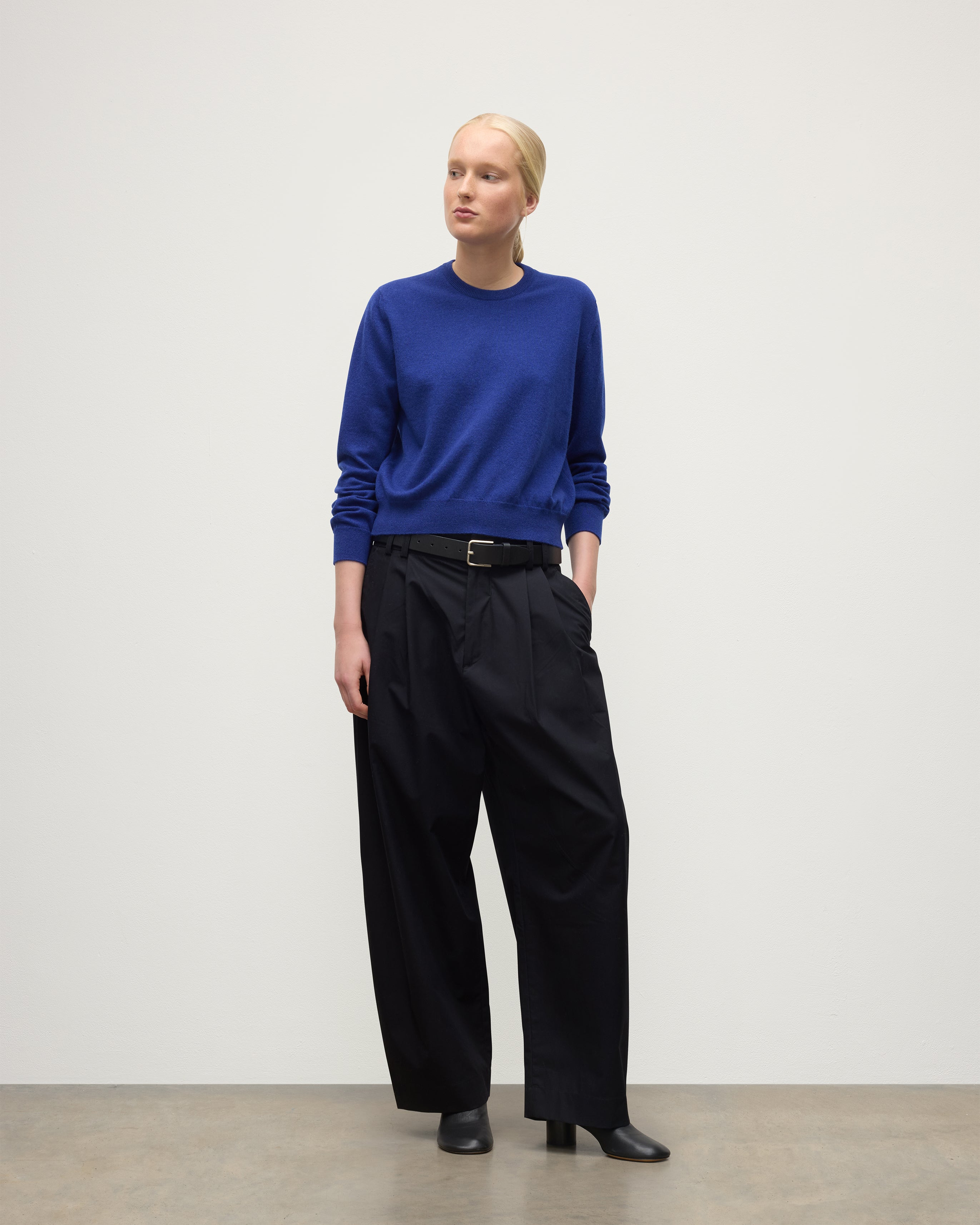 Lunan Blue Classic Cashmere Crew Jumper Lunan Blue Classic Cashmere Crew Jumper