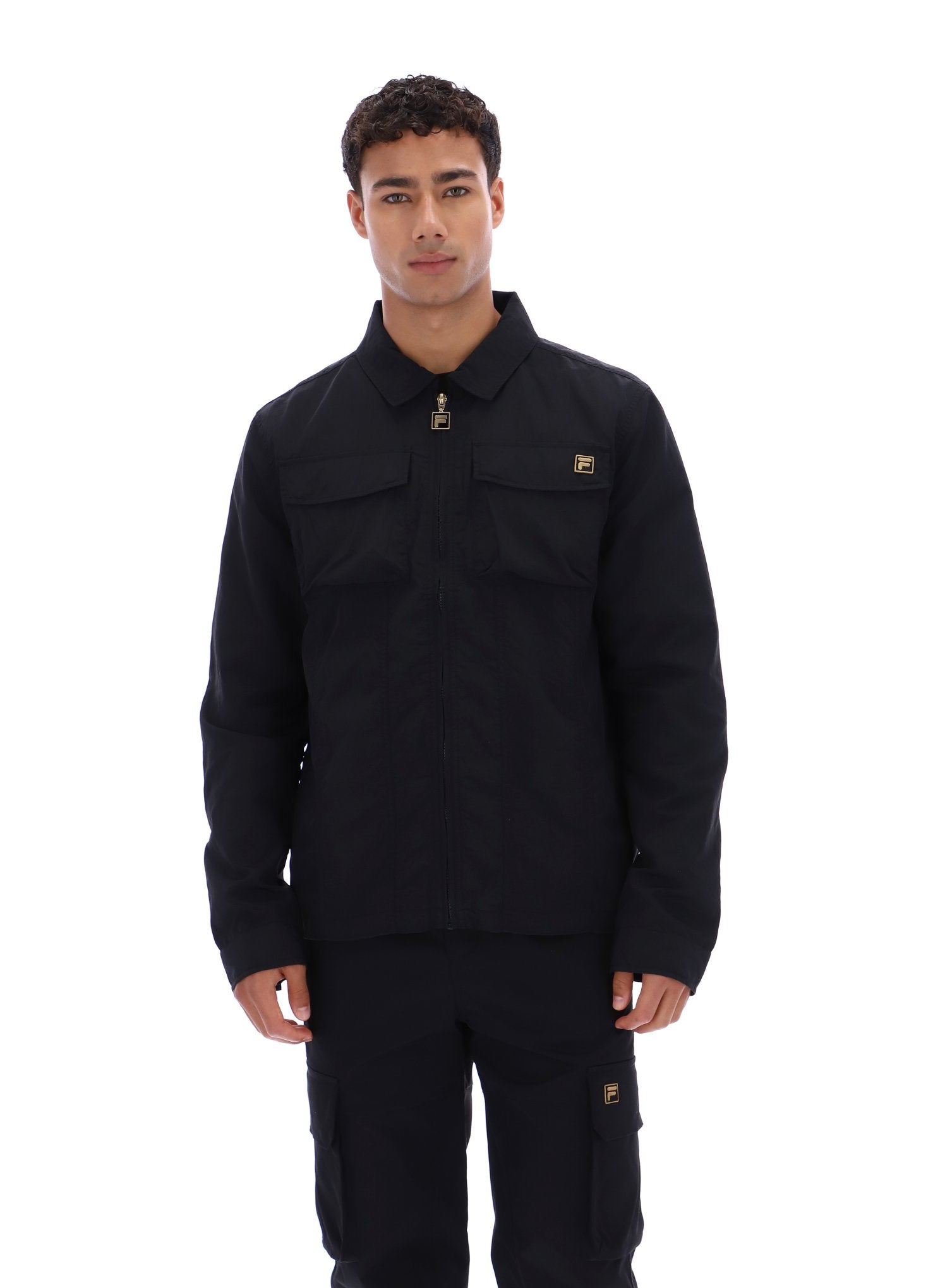 Black Kasa Zip-Through Overshirt Black Kasa Zip-Through Overshirt