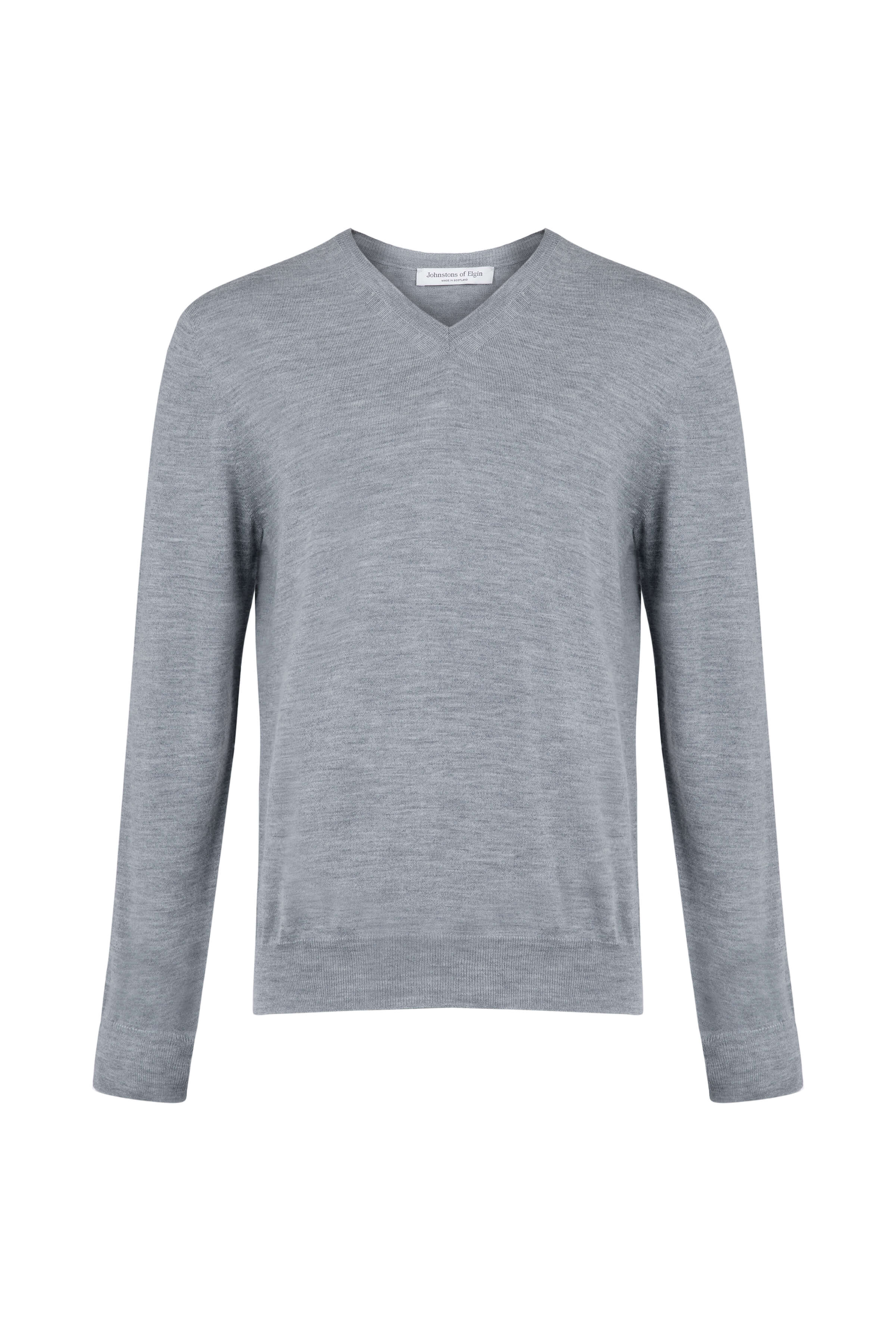 Superfine Merino V Neck Light Grey Jumper Superfine Merino V Neck Light Grey Jumper