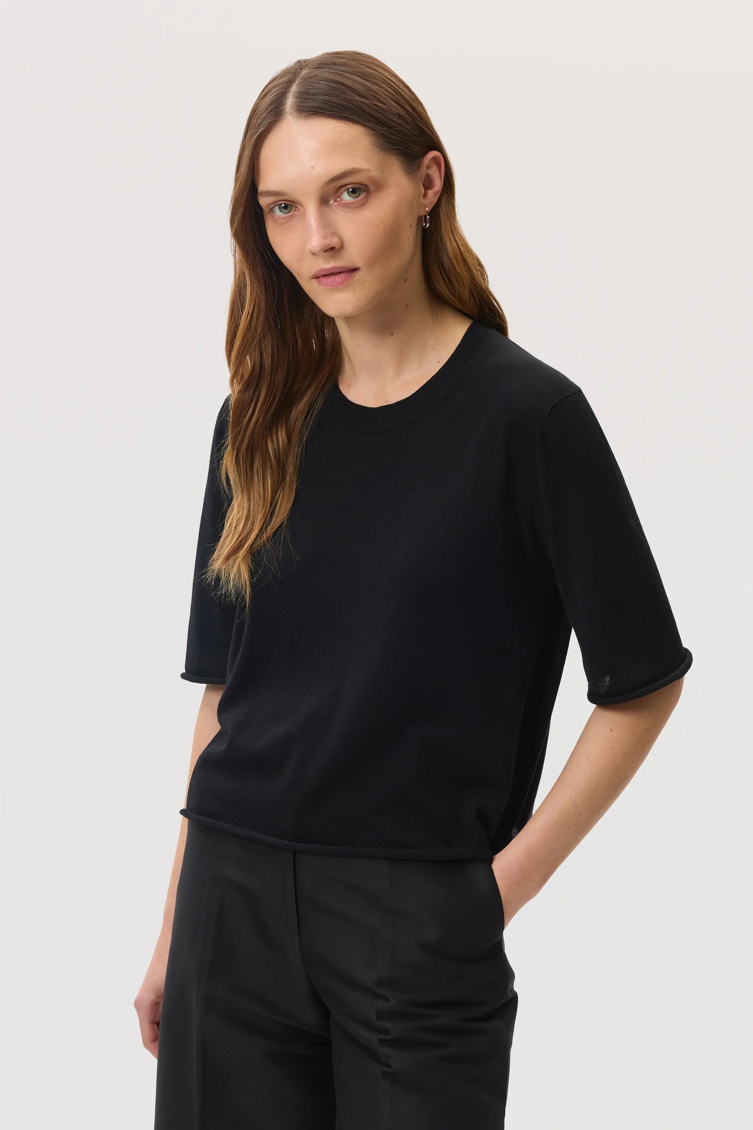Superfine Merino Wool Black Shirt Superfine Merino Wool Black Shirt
