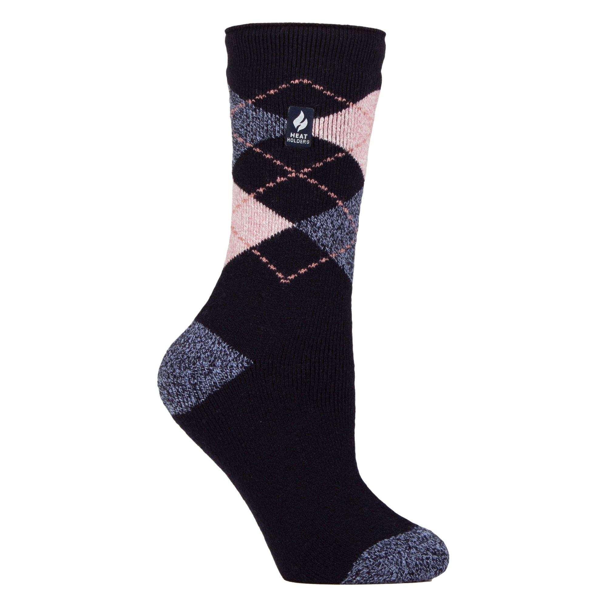 Ladies Thermal Lite Patterned Socks for Winter – – Navy Argyle Ladies Thermal Lite Patterned Socks for Winter – – Navy Argyle
