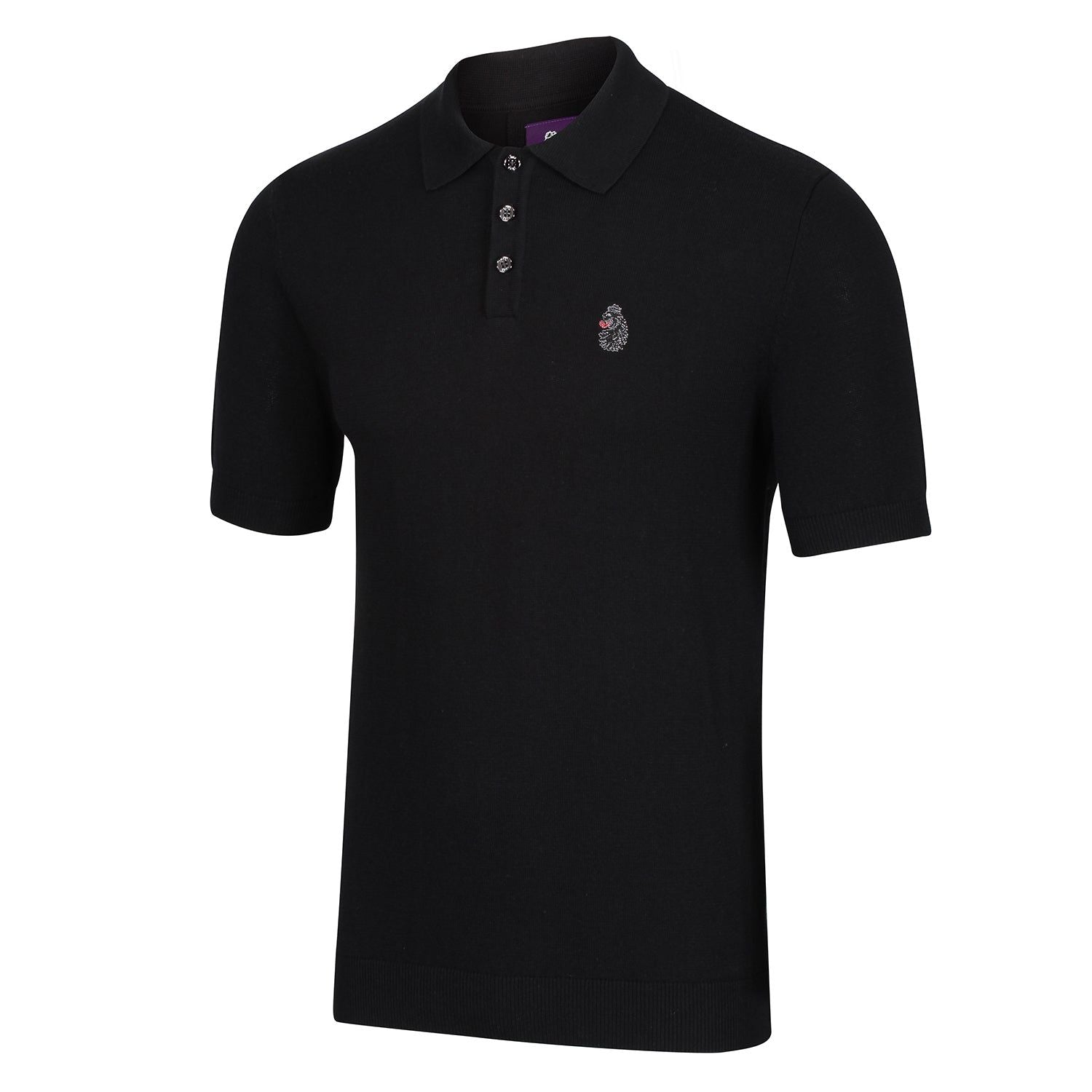 Luke Tungsten Knitted Polo Shirt Luke Tungsten Knitted Polo Shirt